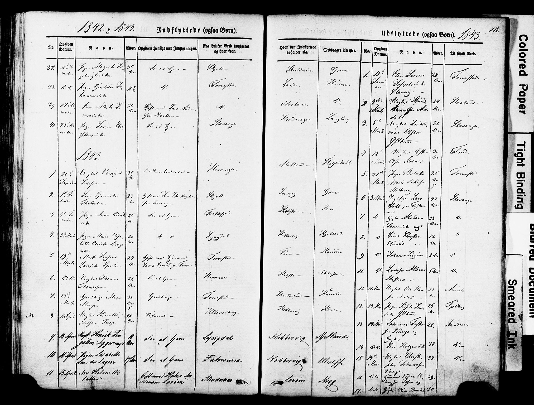 Avaldsnes sokneprestkontor, SAST/A -101851/H/Ha/Haa/L0007: Parish register (official) no. A 7, 1841-1853, p. 218