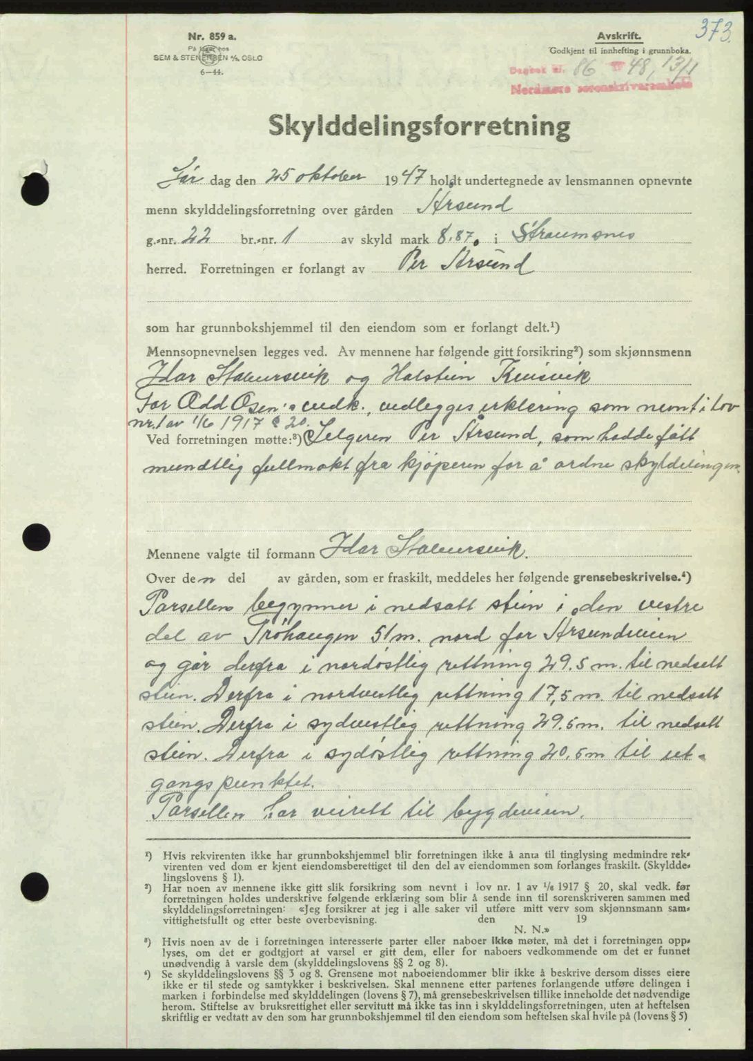 Nordmøre sorenskriveri, AV/SAT-A-4132/1/2/2Ca: Mortgage book no. A107, 1947-1948, Diary no: : 86/1948