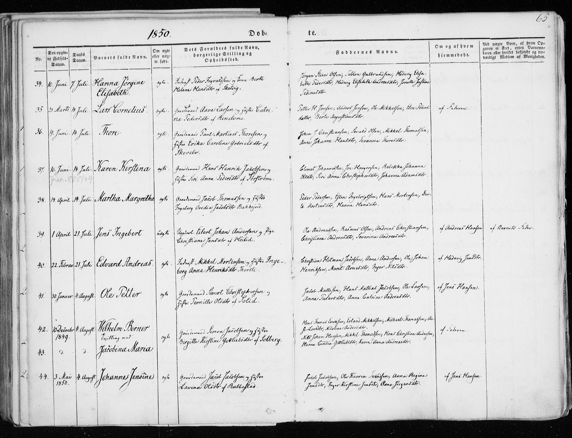 Tranøy sokneprestkontor, AV/SATØ-S-1313/I/Ia/Iaa/L0006kirke: Parish register (official) no. 6, 1844-1855, p. 65