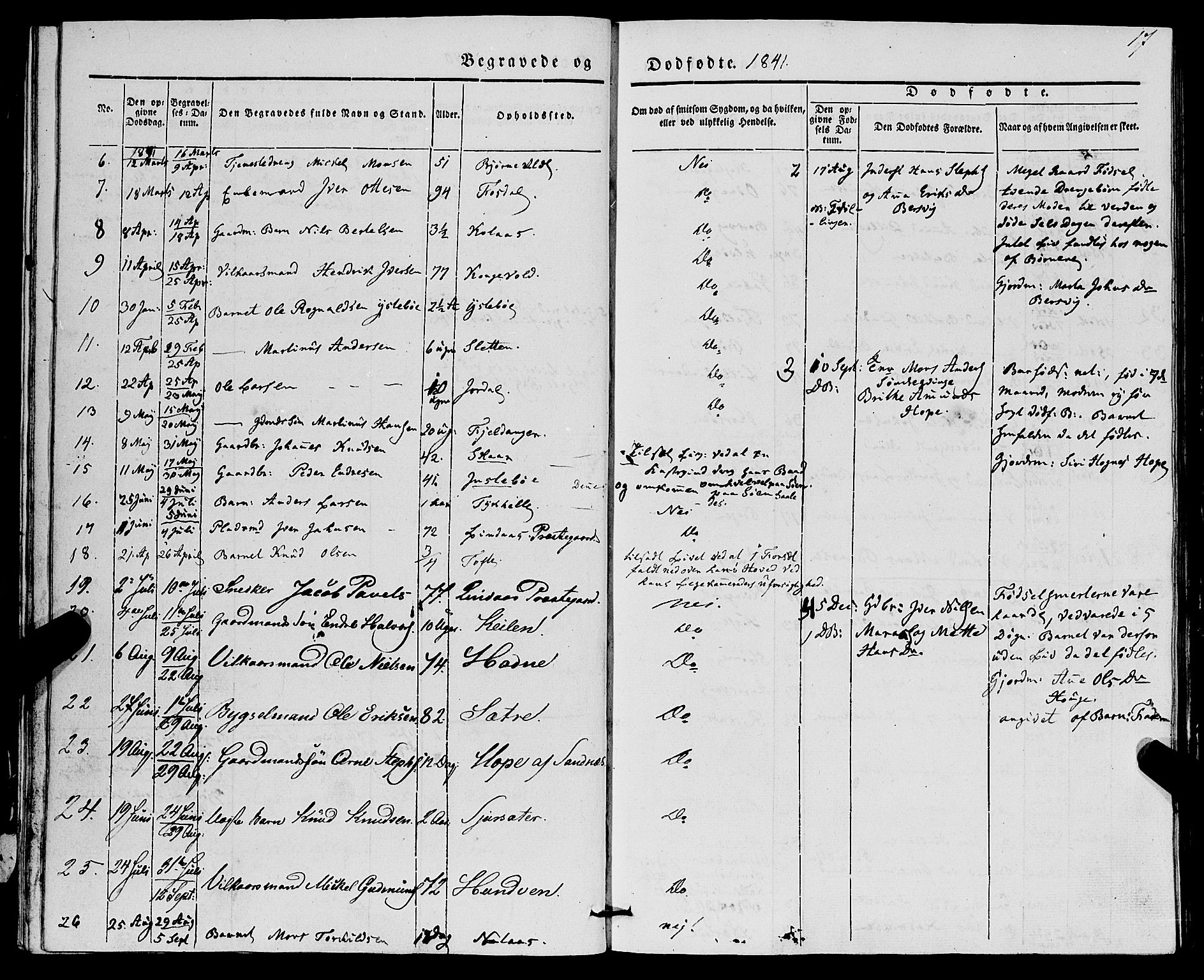 Lindås Sokneprestembete, SAB/A-76701/H/Haa: Parish register (official) no. A 14, 1835-1847, p. 17
