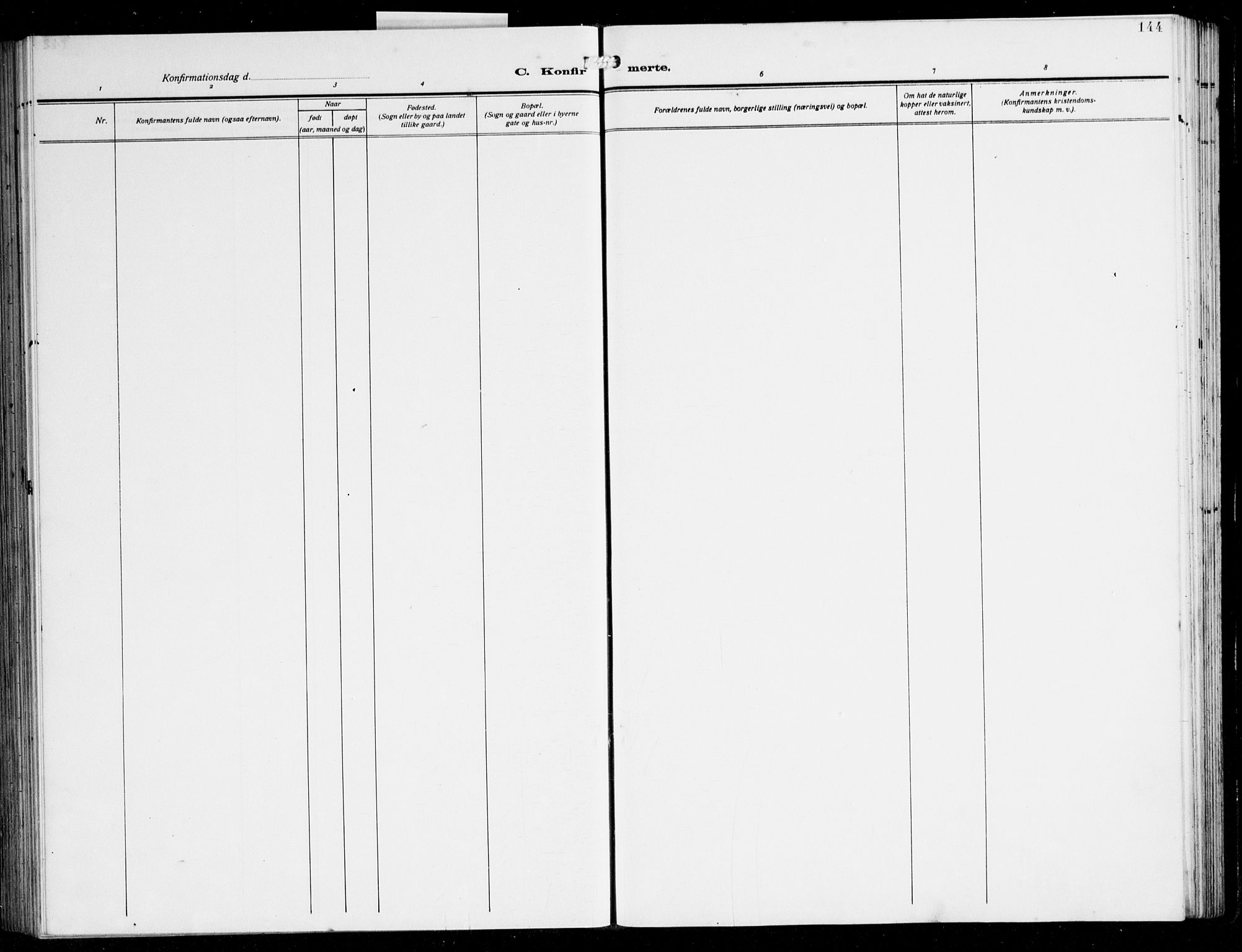 Sveio Sokneprestembete, AV/SAB-A-78501/H/Hab: Parish register (copy) no. A 6, 1927-1945, p. 144