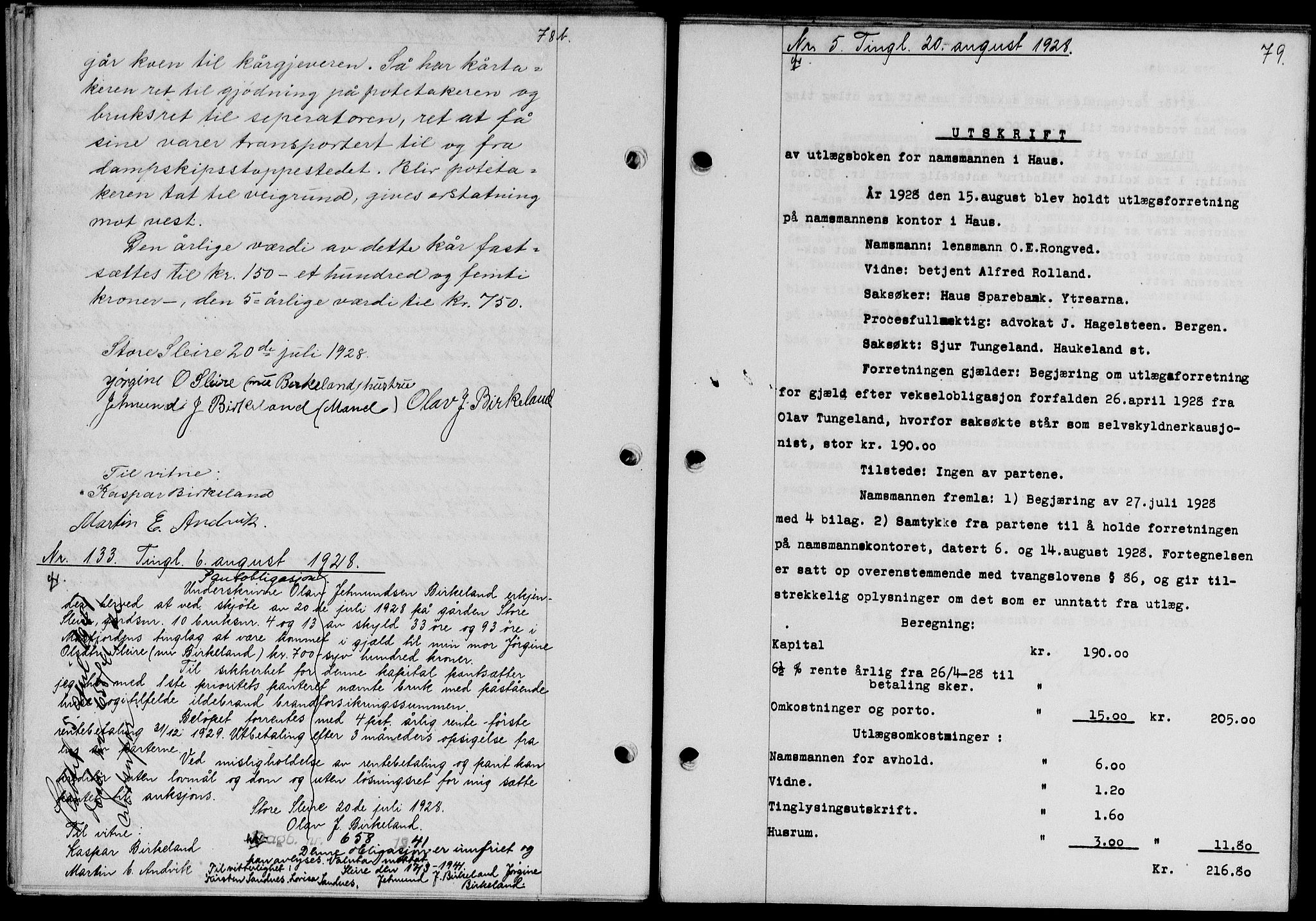 Nordhordland sorenskrivar, AV/SAB-A-2901/1/G/Gb/Gba/L0065a: Mortgage book no. II.B.a.65, 1928-1929, Deed date: 20.08.1928