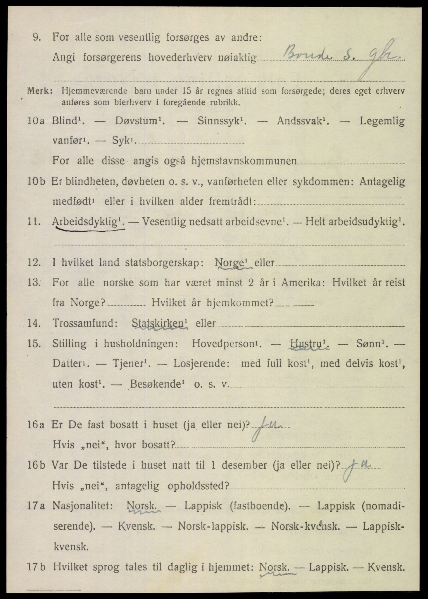 SAT, 1920 census for Sparbu, 1920, p. 4176