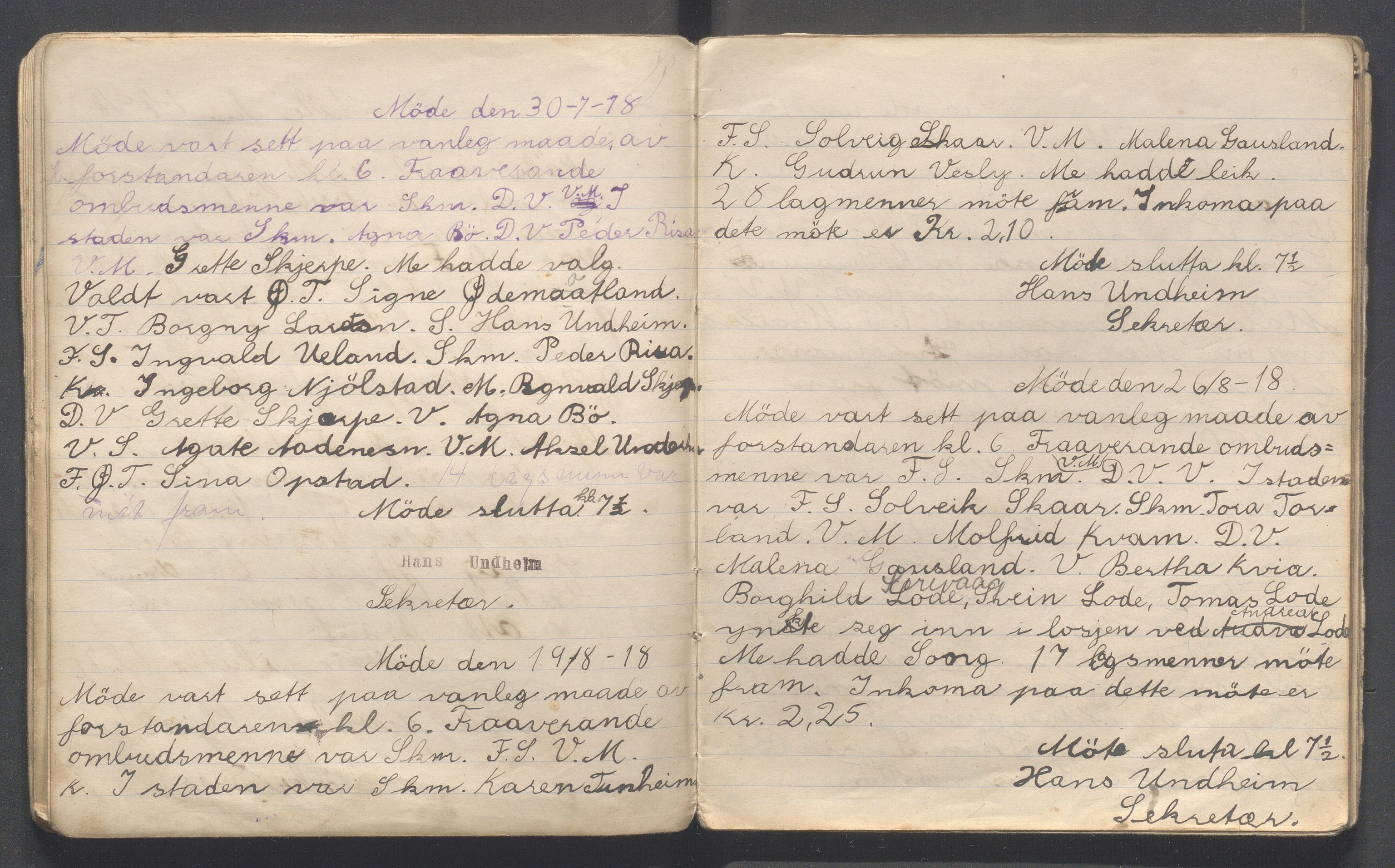 Hå kommune - PA 013 Barnelosje "Jadars Framtid" nr. 209, IKAR/K-102220/A/L0001: Møtebok, 1917-1921, p. 23