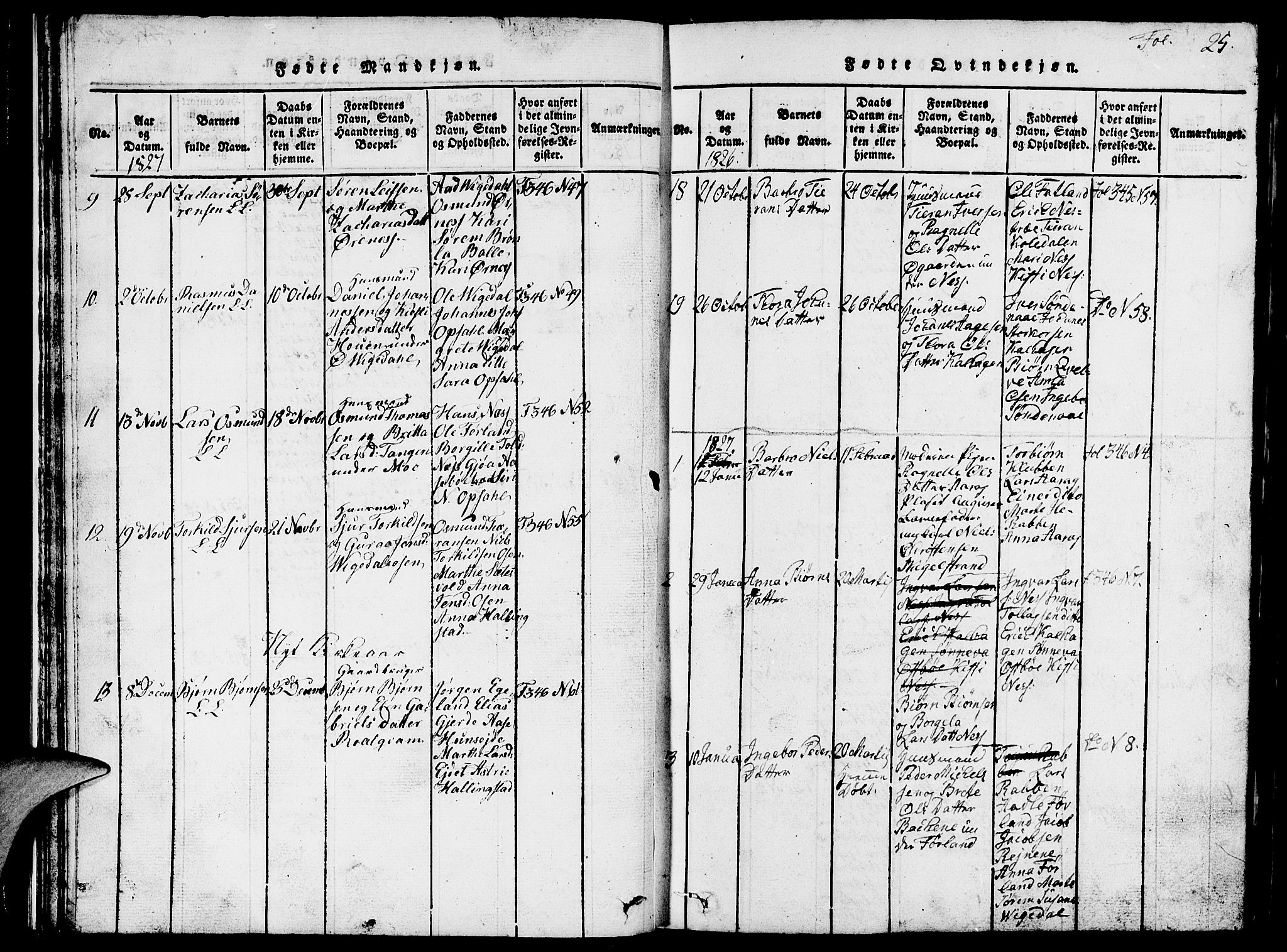 Vikedal sokneprestkontor, SAST/A-101840/01/V: Parish register (copy) no. B 1, 1816-1853, p. 25