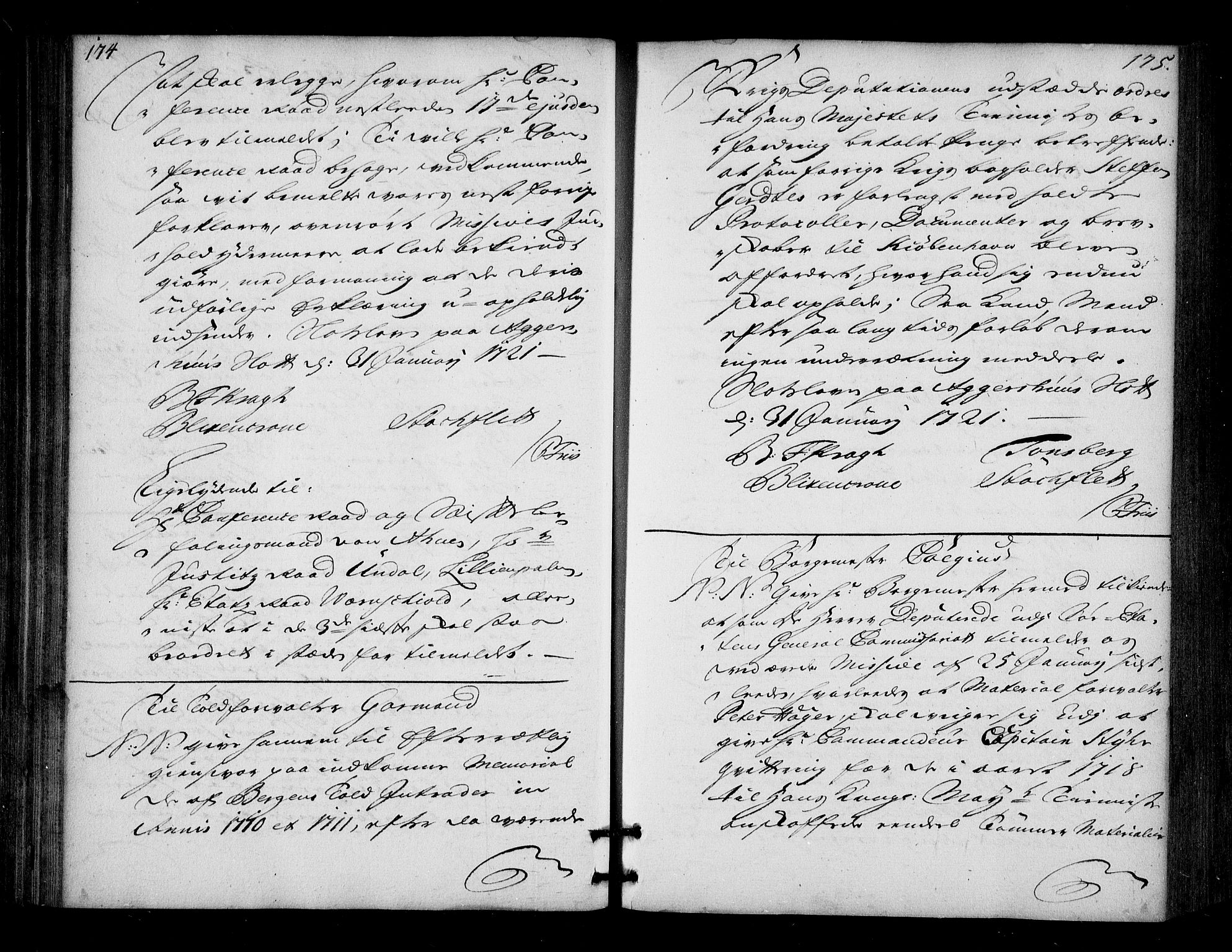 Stattholderembetet 1572-1771, AV/RA-EA-2870/Bd/L0013: Ordreprotokoll, 1720-1722, p. 174-175