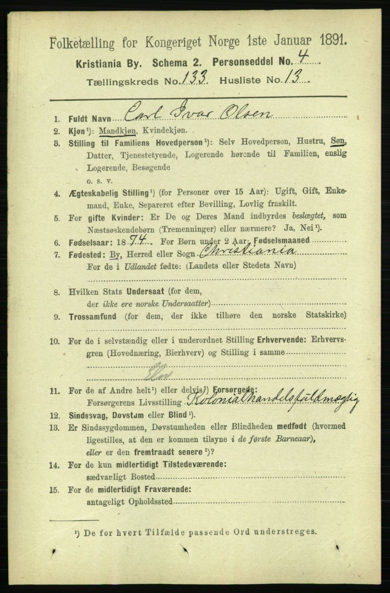 RA, 1891 census for 0301 Kristiania, 1891, p. 72689