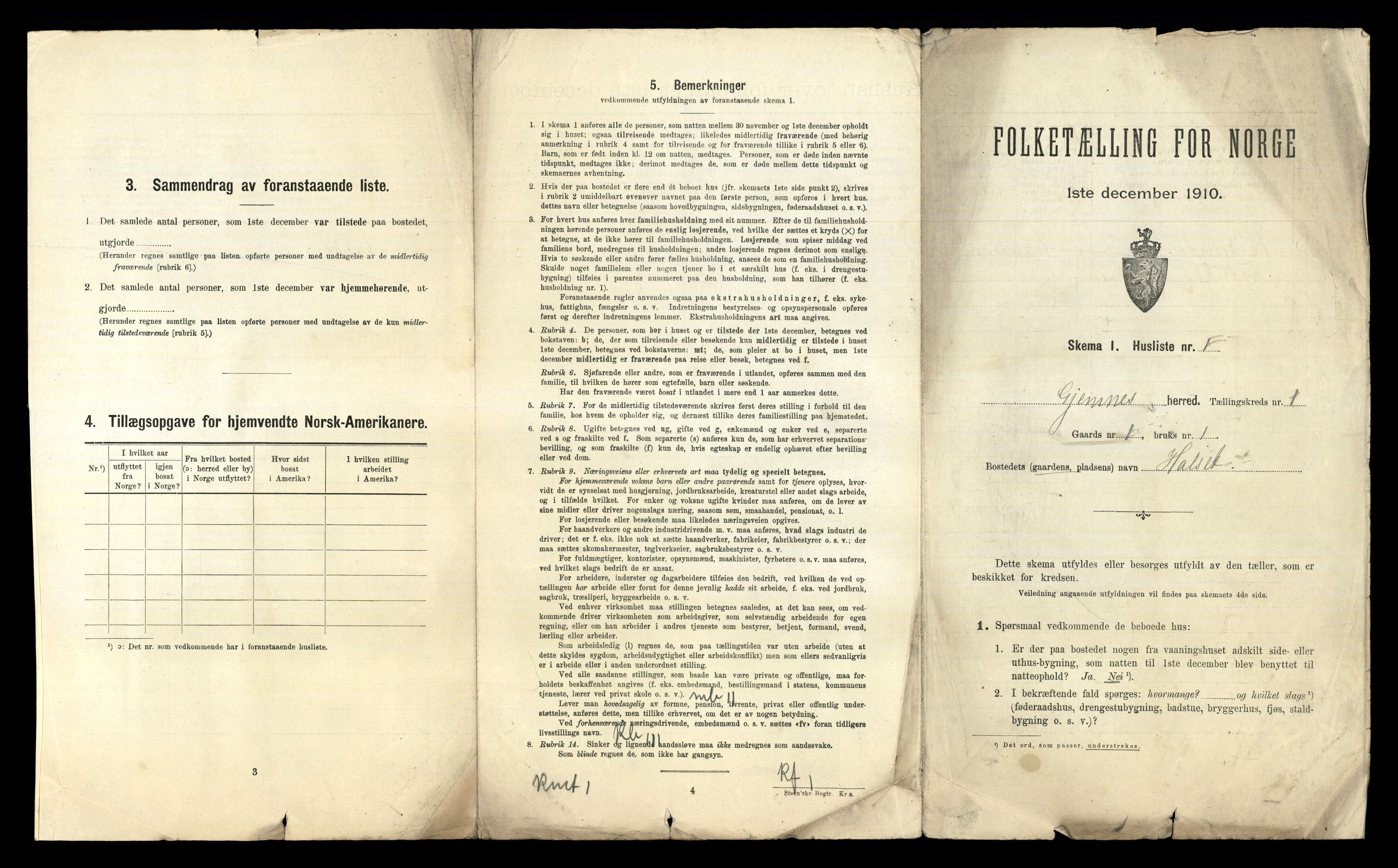 RA, 1910 census for Gjemnes, 1910, p. 17