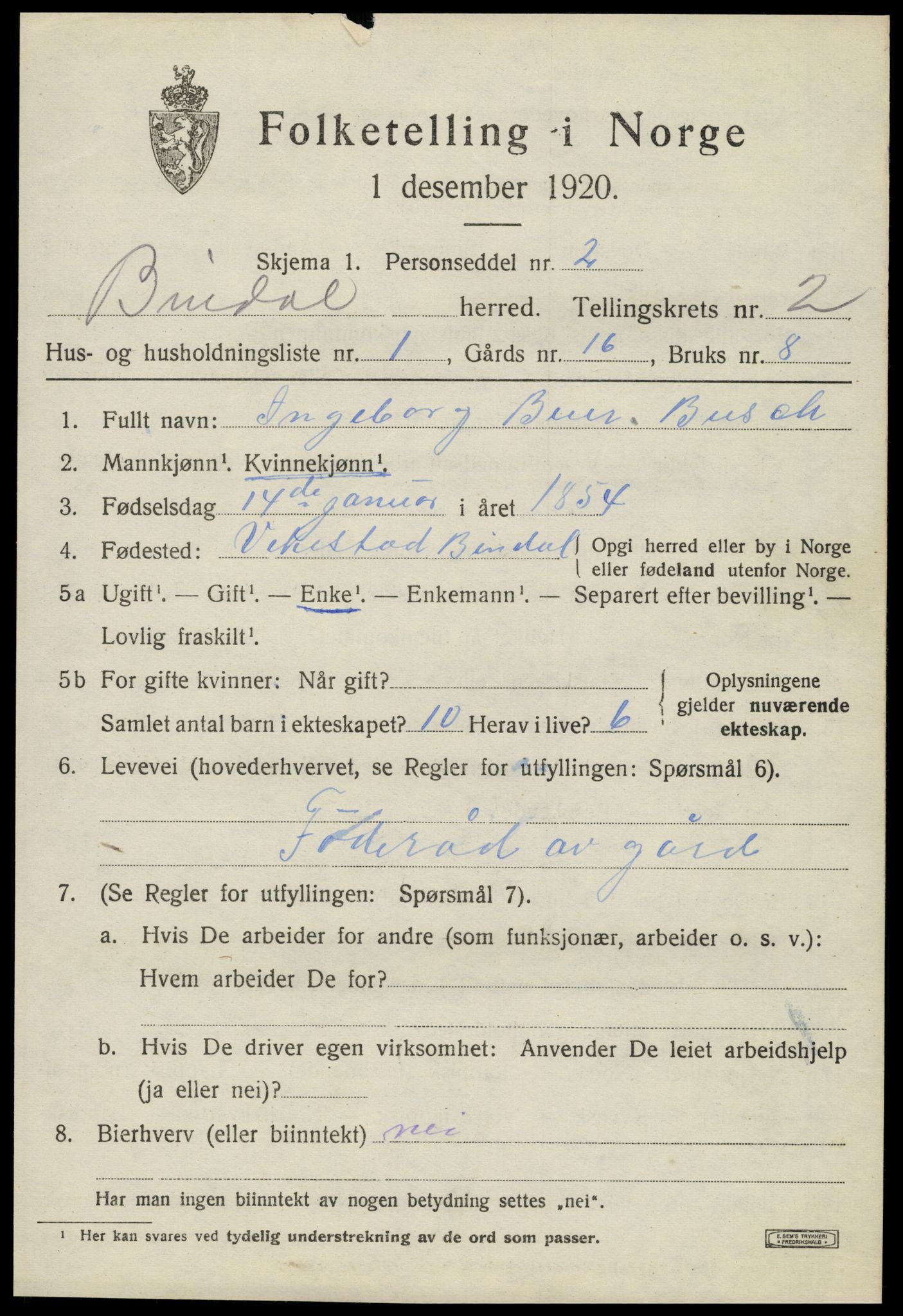 SAT, 1920 census for Bindal, 1920, p. 1793