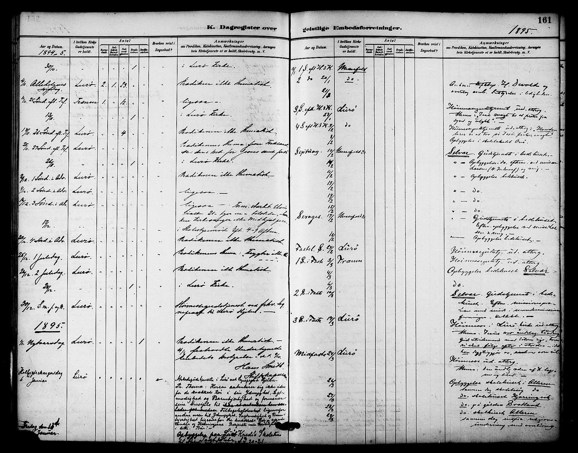 Ministerialprotokoller, klokkerbøker og fødselsregistre - Nordland, AV/SAT-A-1459/840/L0580: Parish register (official) no. 840A02, 1887-1909, p. 161