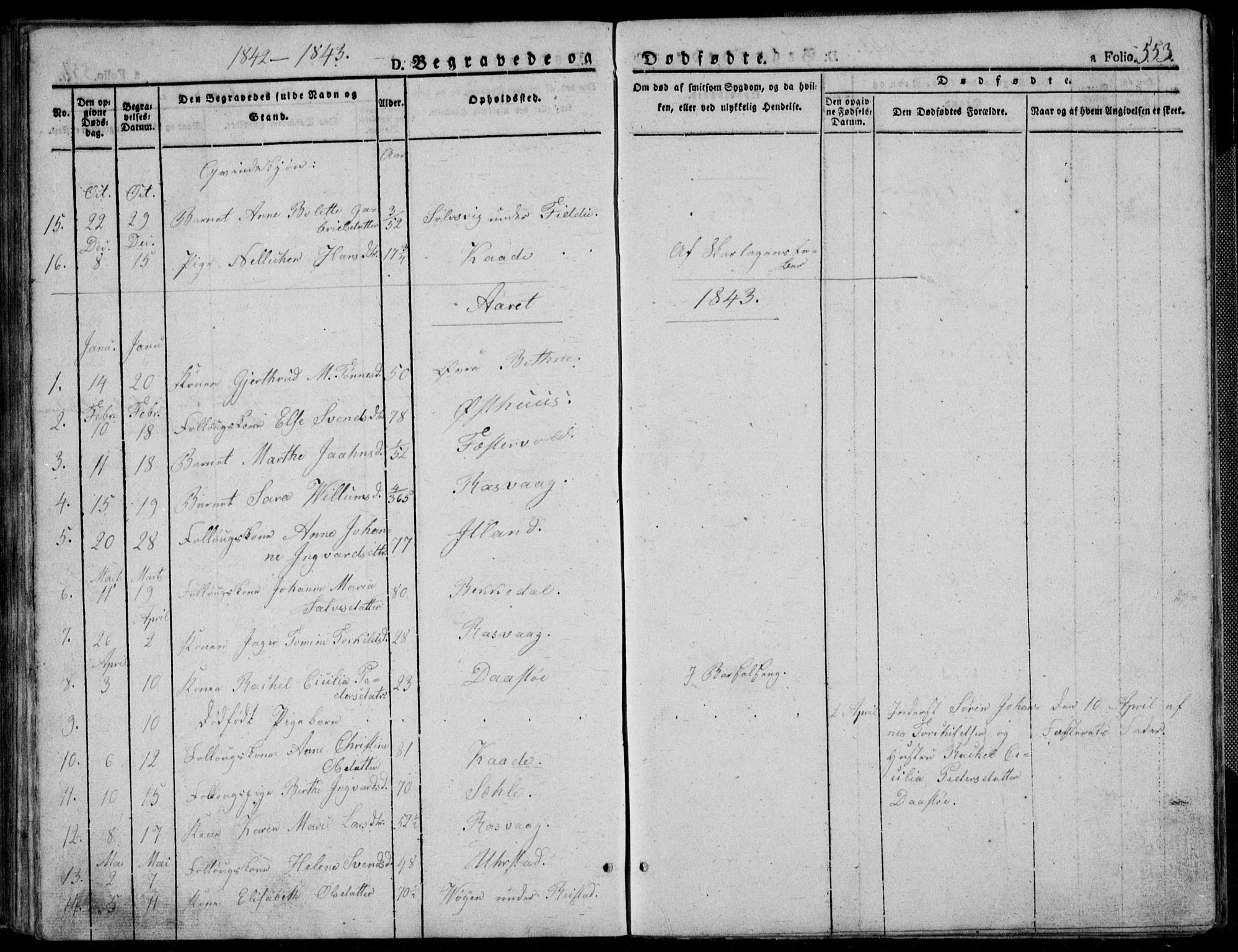 Flekkefjord sokneprestkontor, SAK/1111-0012/F/Fb/Fbb/L0002: Parish register (copy) no. B 2b, 1831-1866, p. 553