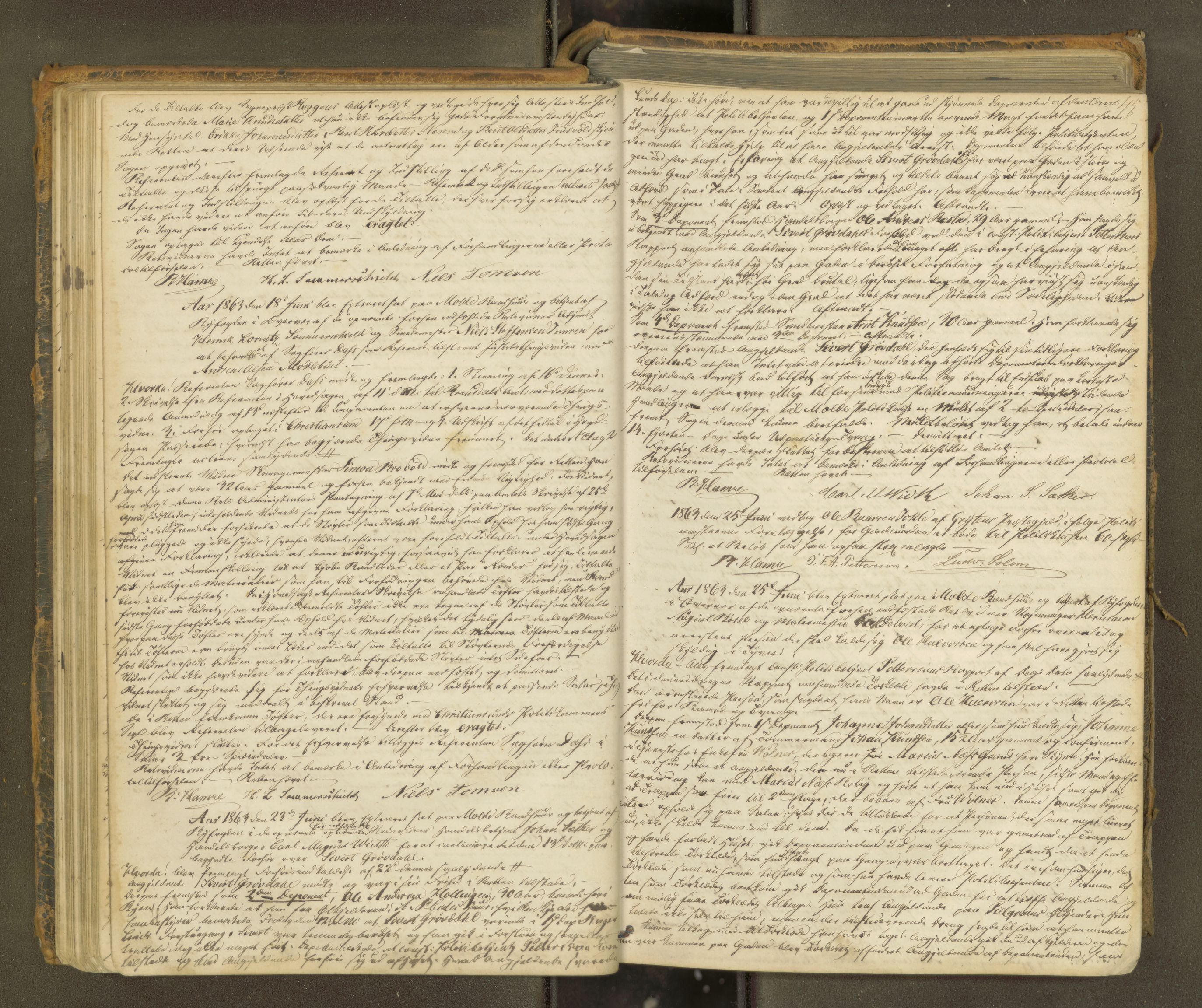 Molde byfogd, AV/SAT-A-0025/1/1A/L0010: Justisprotokoll, 1863-1869, p. 44b-45a