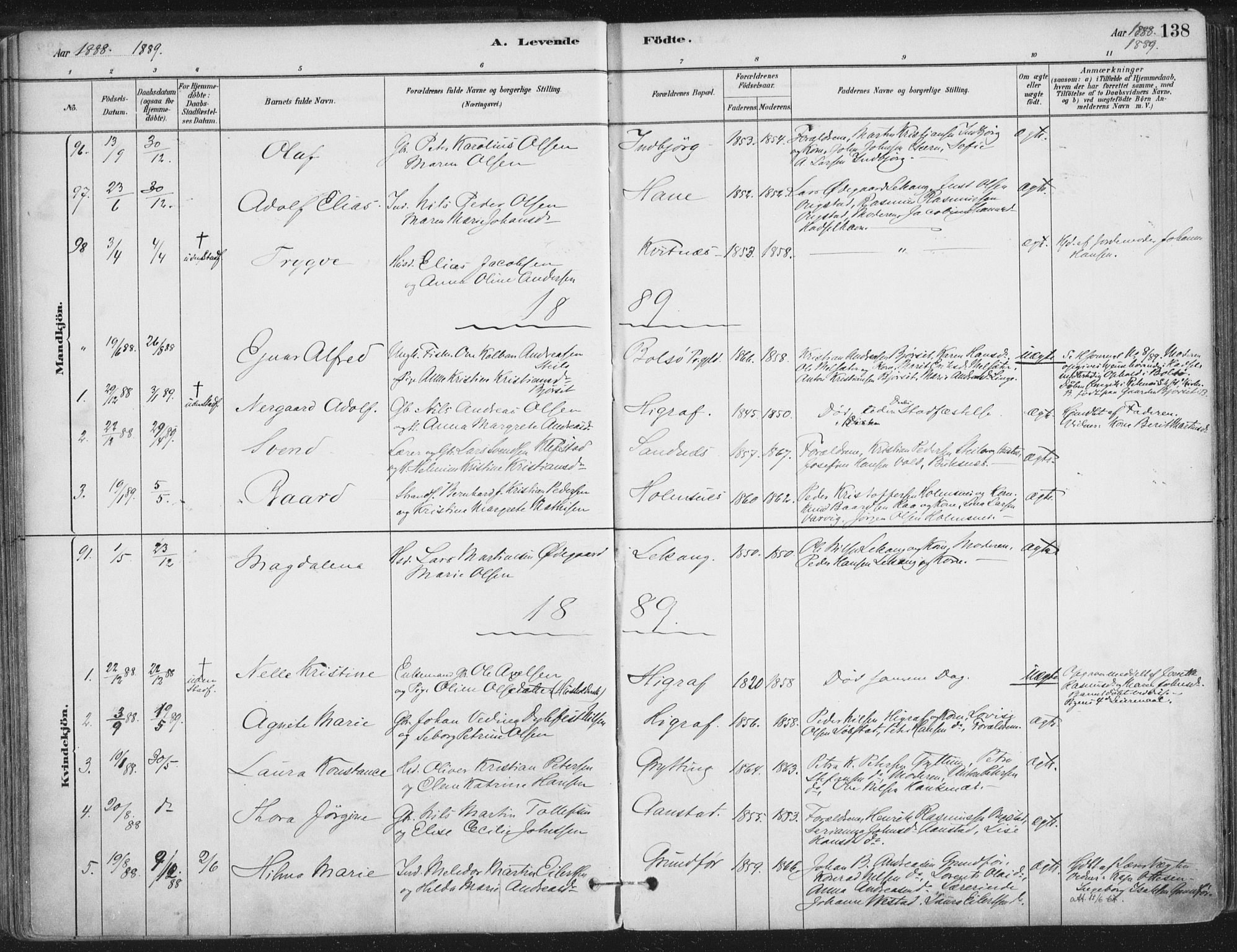 Ministerialprotokoller, klokkerbøker og fødselsregistre - Nordland, SAT/A-1459/888/L1244: Parish register (official) no. 888A10, 1880-1890, p. 138