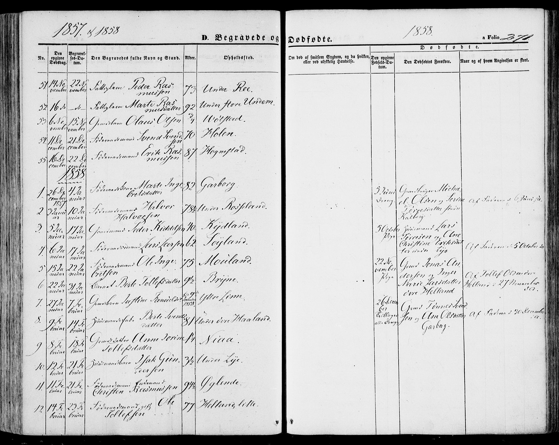 Lye sokneprestkontor, AV/SAST-A-101794/001/30BA/L0007: Parish register (official) no. A 6, 1856-1871, p. 271