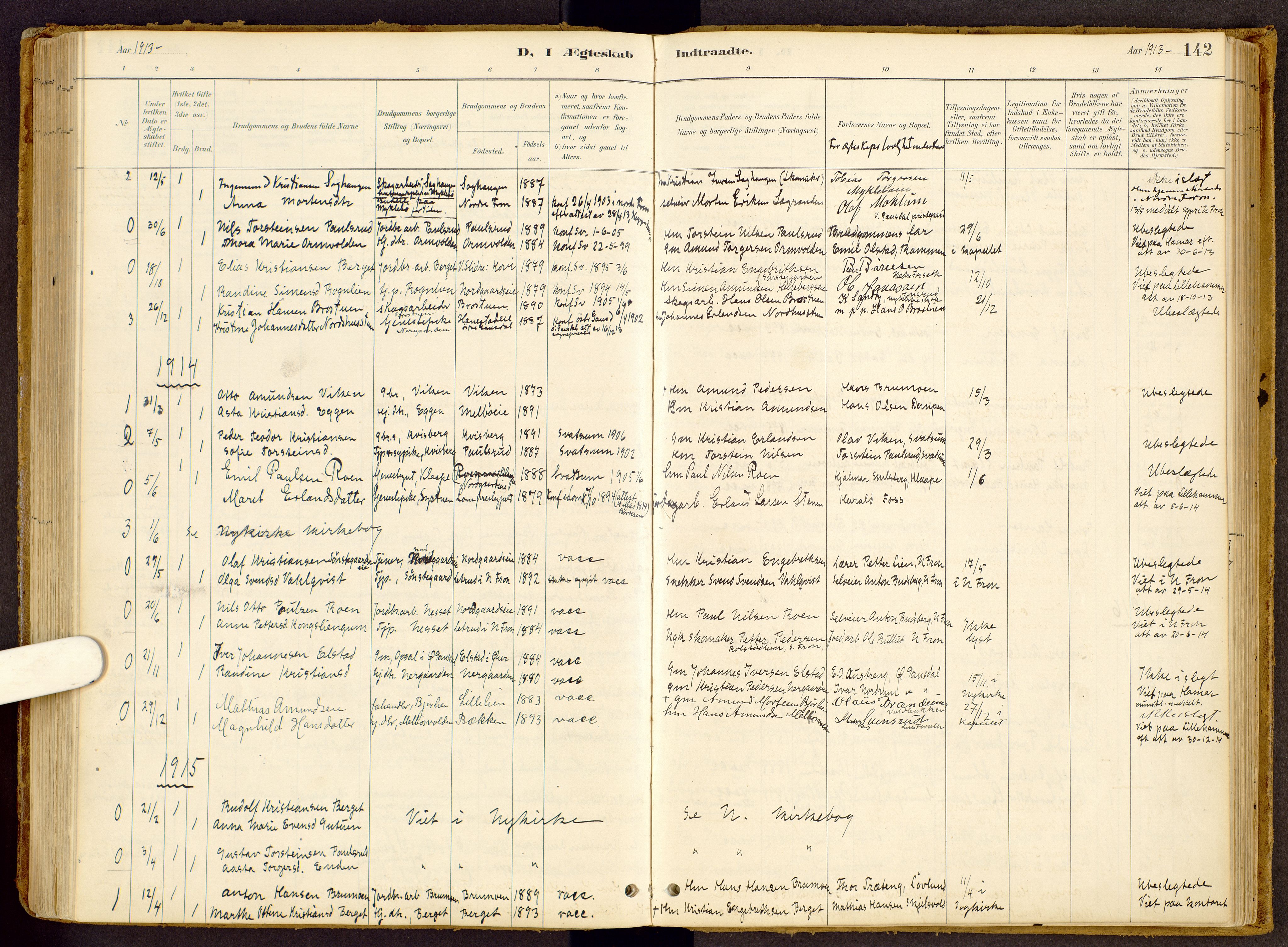 Vestre Gausdal prestekontor, SAH/PREST-094/H/Ha/Haa/L0002: Parish register (official) no. 2, 1887-1918, p. 142