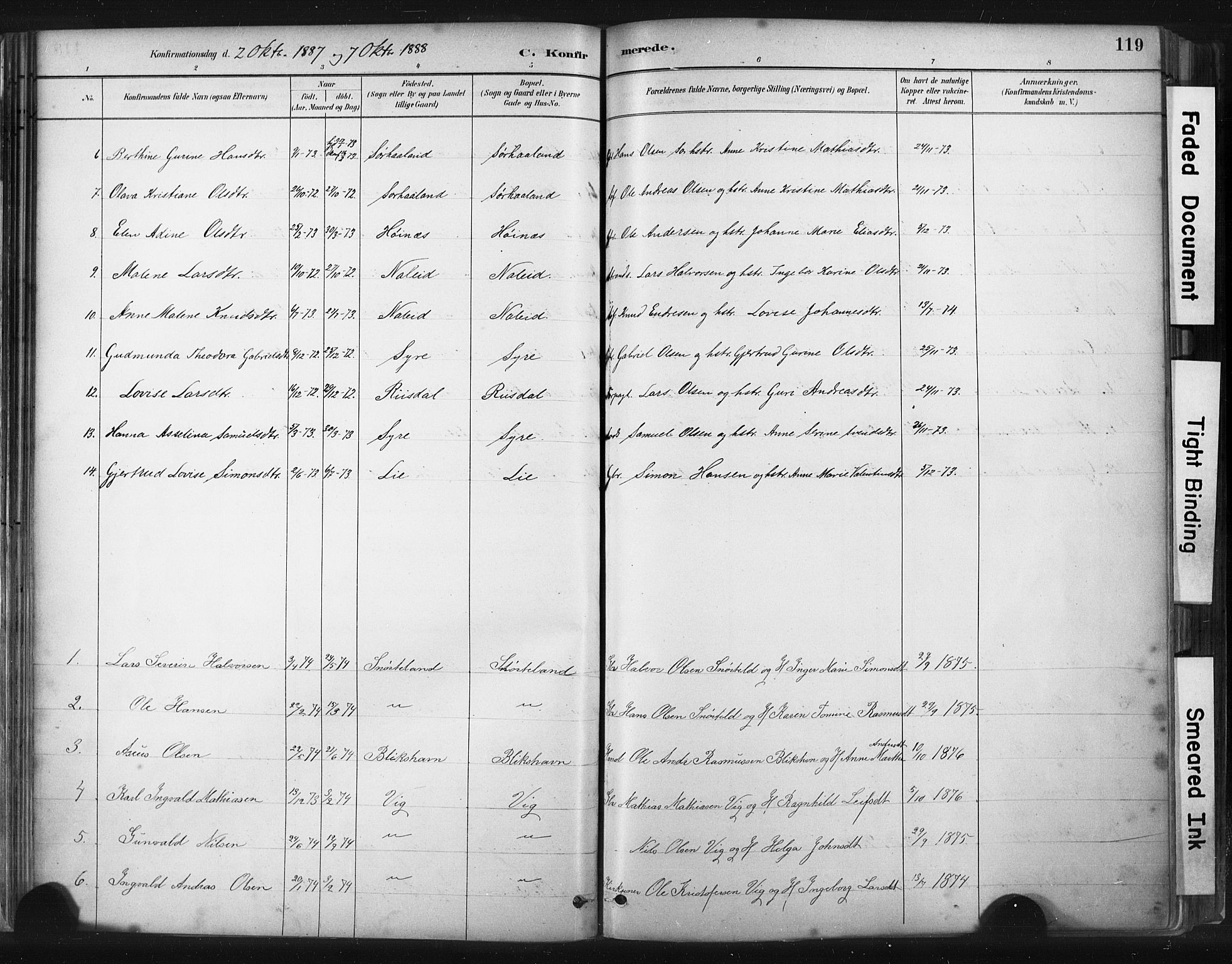 Skudenes sokneprestkontor, SAST/A -101849/H/Ha/Haa/L0009: Parish register (official) no. A 6, 1882-1912, p. 119