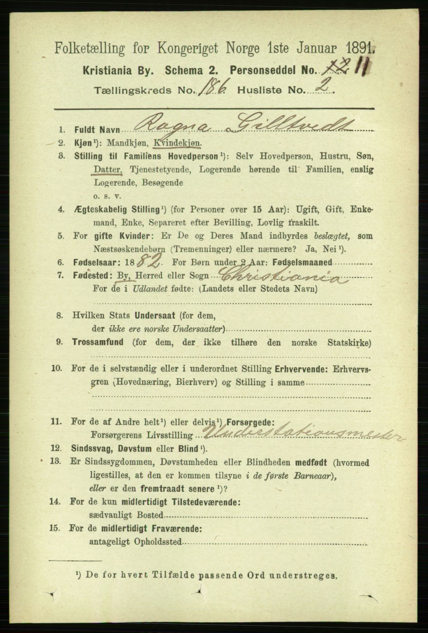 RA, 1891 census for 0301 Kristiania, 1891, p. 111444