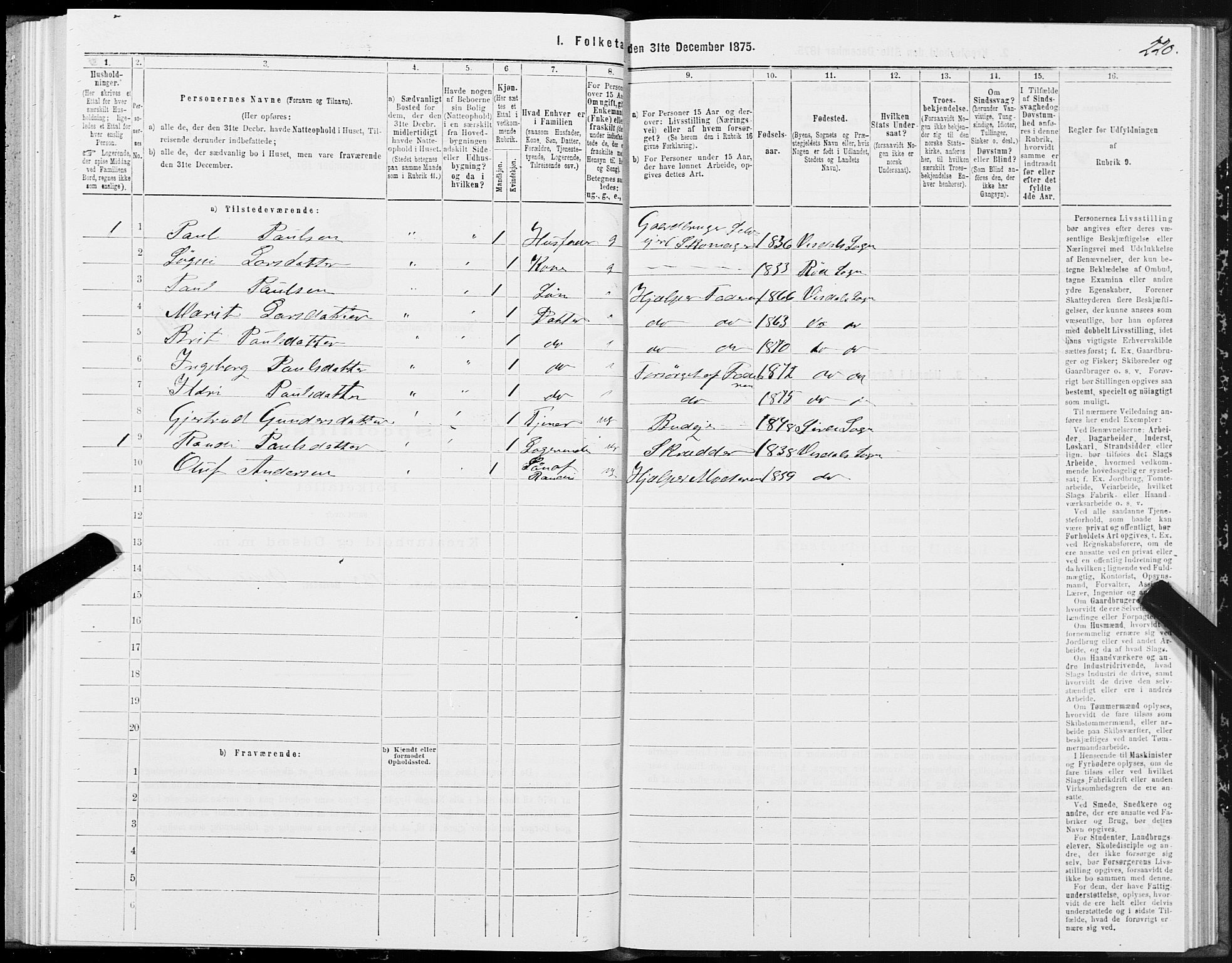 SAT, 1875 census for 1543P Nesset, 1875, p. 4220