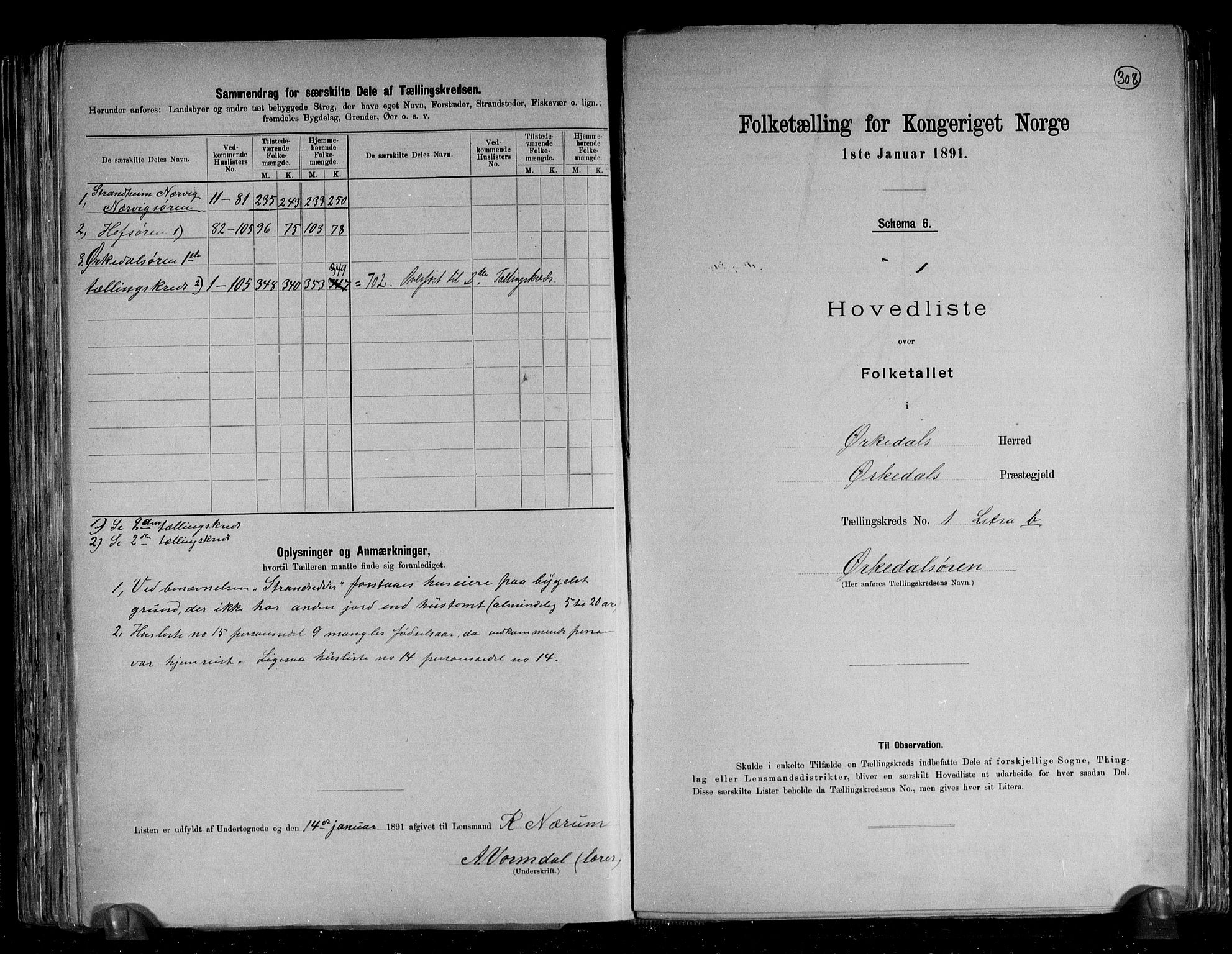 RA, 1891 census for 1638 Orkdal, 1891, p. 7