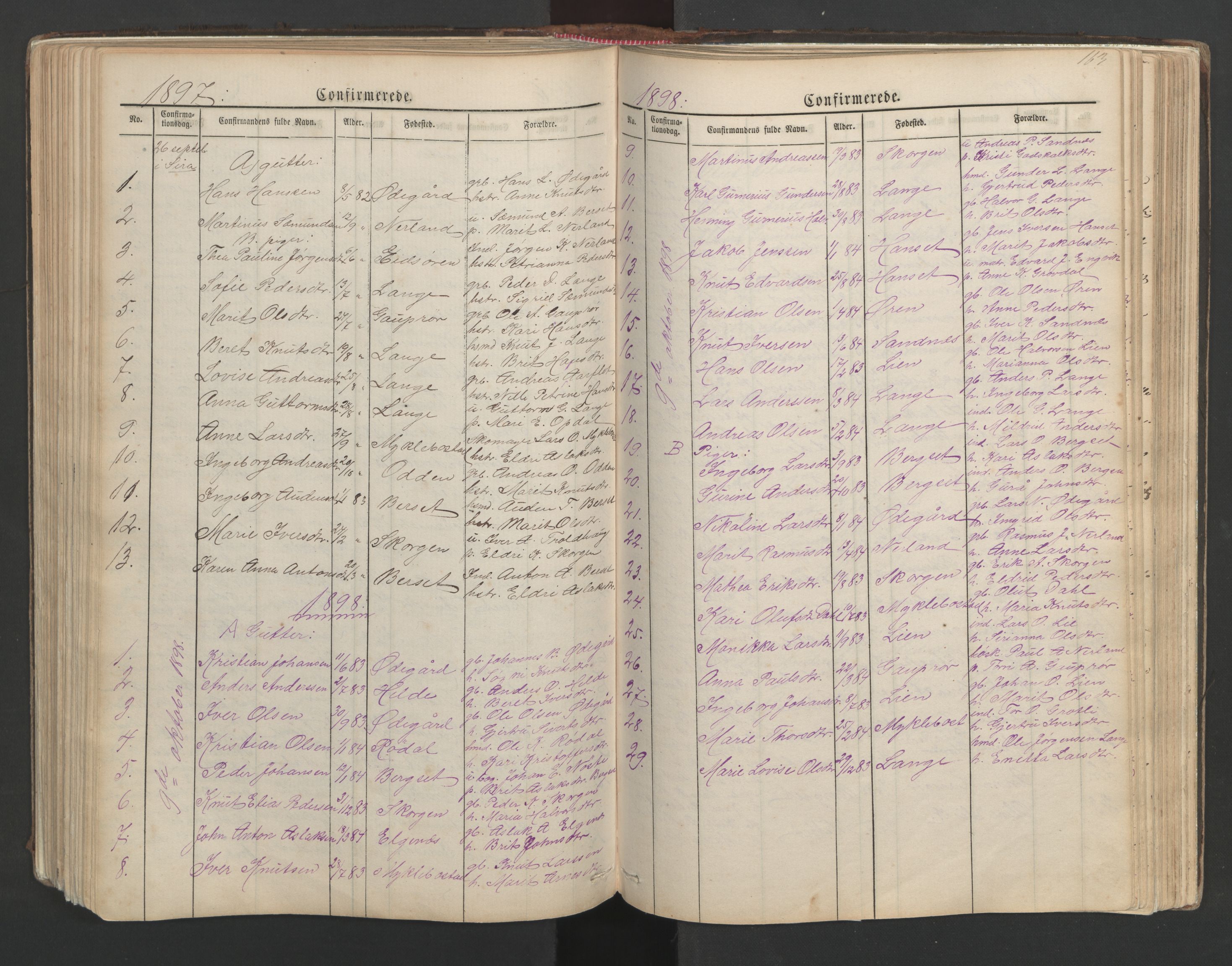 Ministerialprotokoller, klokkerbøker og fødselsregistre - Møre og Romsdal, SAT/A-1454/554/L0645: Parish register (copy) no. 554C02, 1867-1946, p. 163