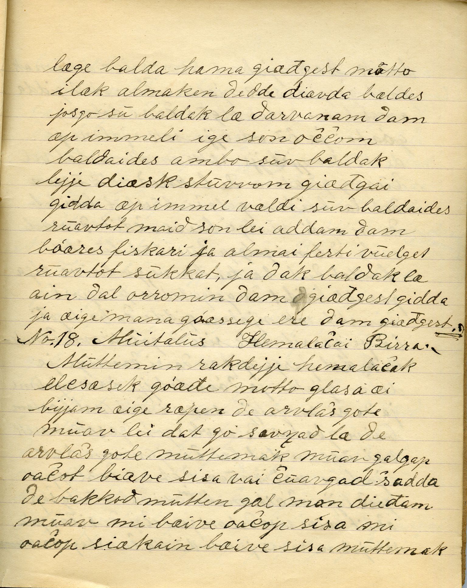 Johan Beronkas testamentariske gave, FMFB/A-1098/G/L0020: Notatbok om Nesseby–lappisk / Nesseby-dialekten (5 stykker), p. 108