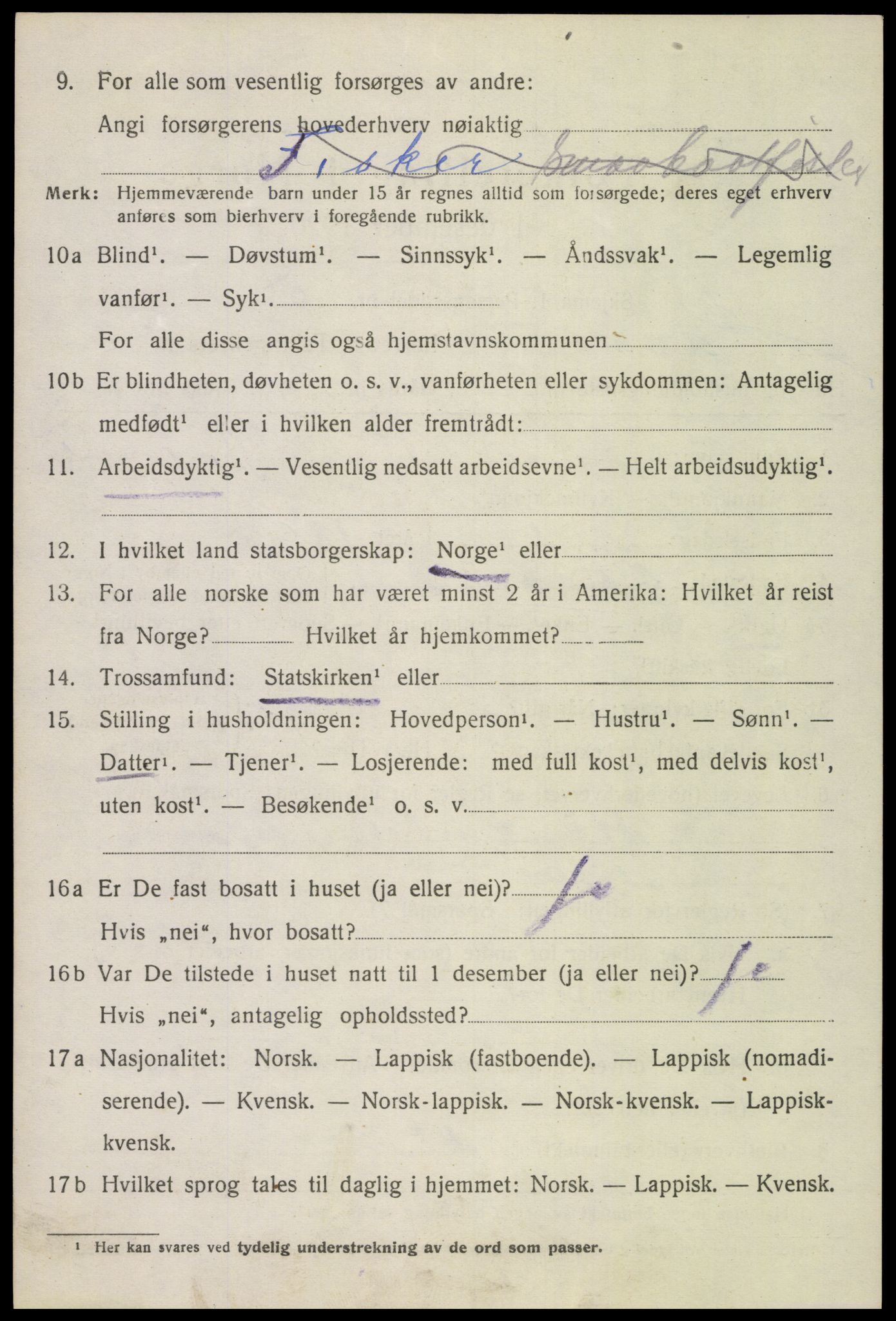 SAT, 1920 census for Øksnes, 1920, p. 2403