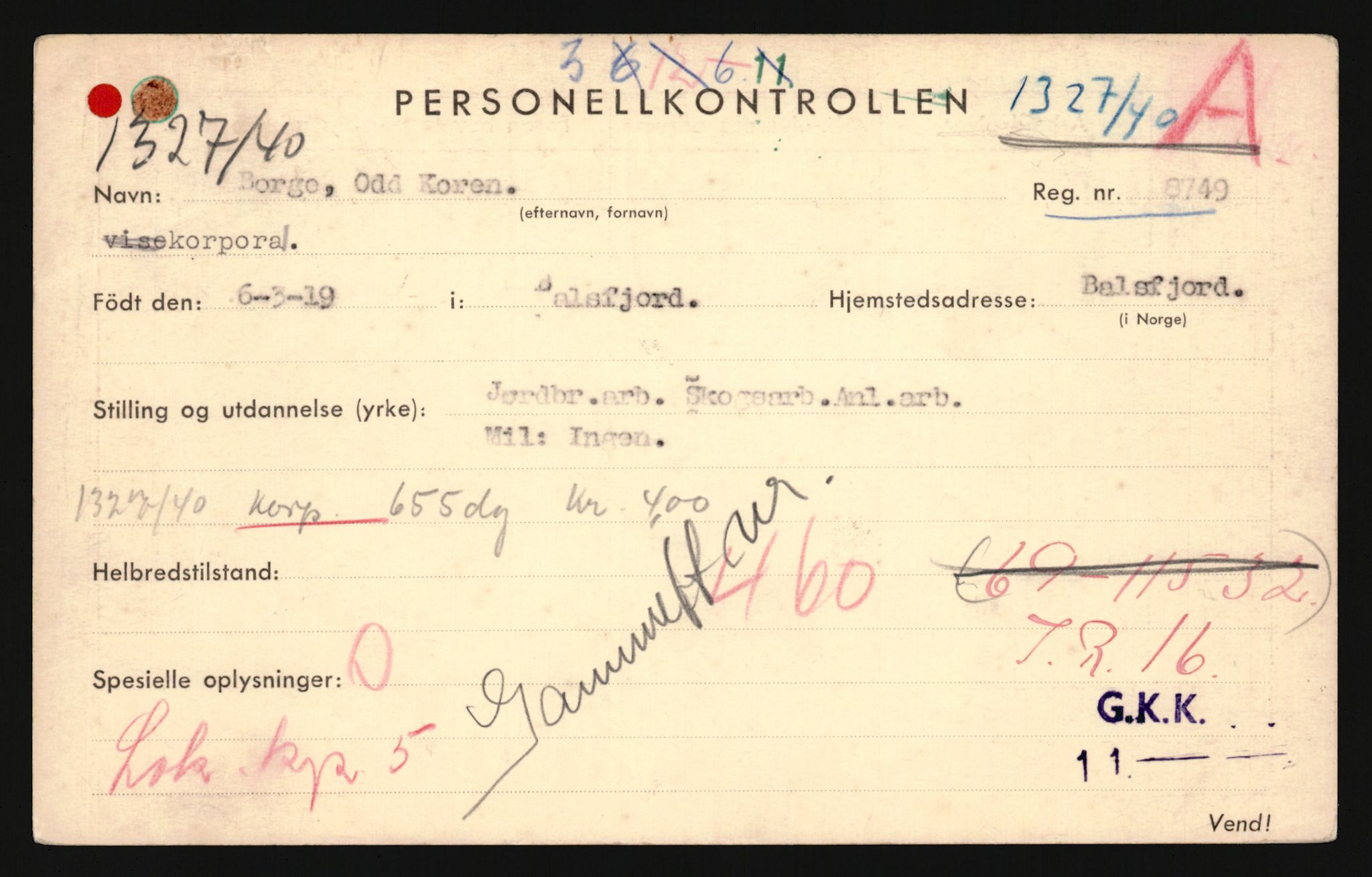 Forsvaret, Troms infanteriregiment nr. 16, AV/RA-RAFA-3146/P/Pa/L0024/0001: Rulleblad / Rulleblad for regimentets menige mannskaper, årsklasse 1940, 1940, p. 16