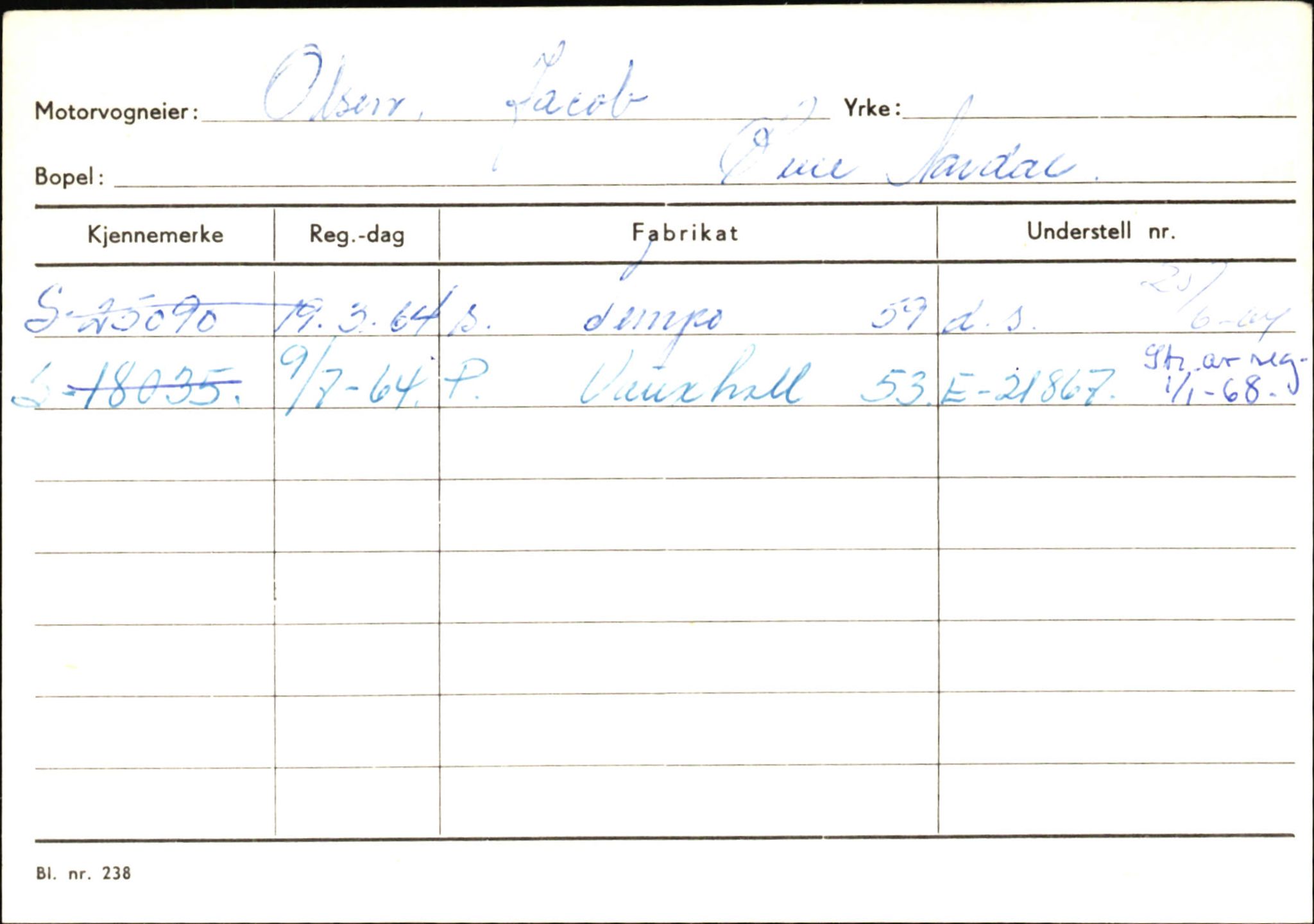 Statens vegvesen, Sogn og Fjordane vegkontor, AV/SAB-A-5301/4/F/L0145: Registerkort Vågsøy S-Å. Årdal I-P, 1945-1975, p. 2273