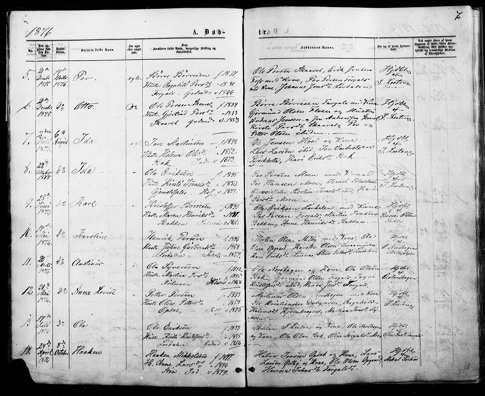 Trysil prestekontor, AV/SAH-PREST-046/H/Ha/Haa/L0010: Parish register (official) no. 10, 1872-1895, p. 7