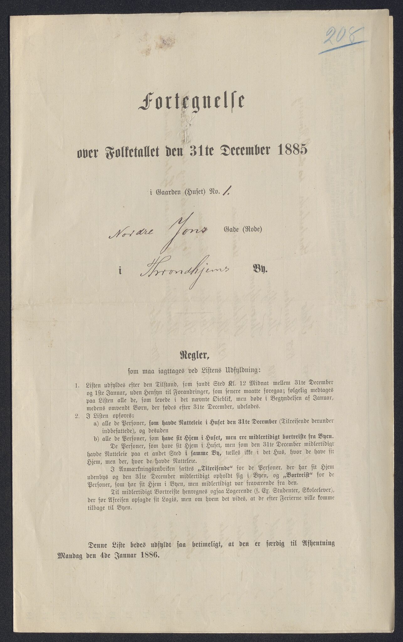 SAT, 1885 census for 1601 Trondheim, 1885, p. 2514