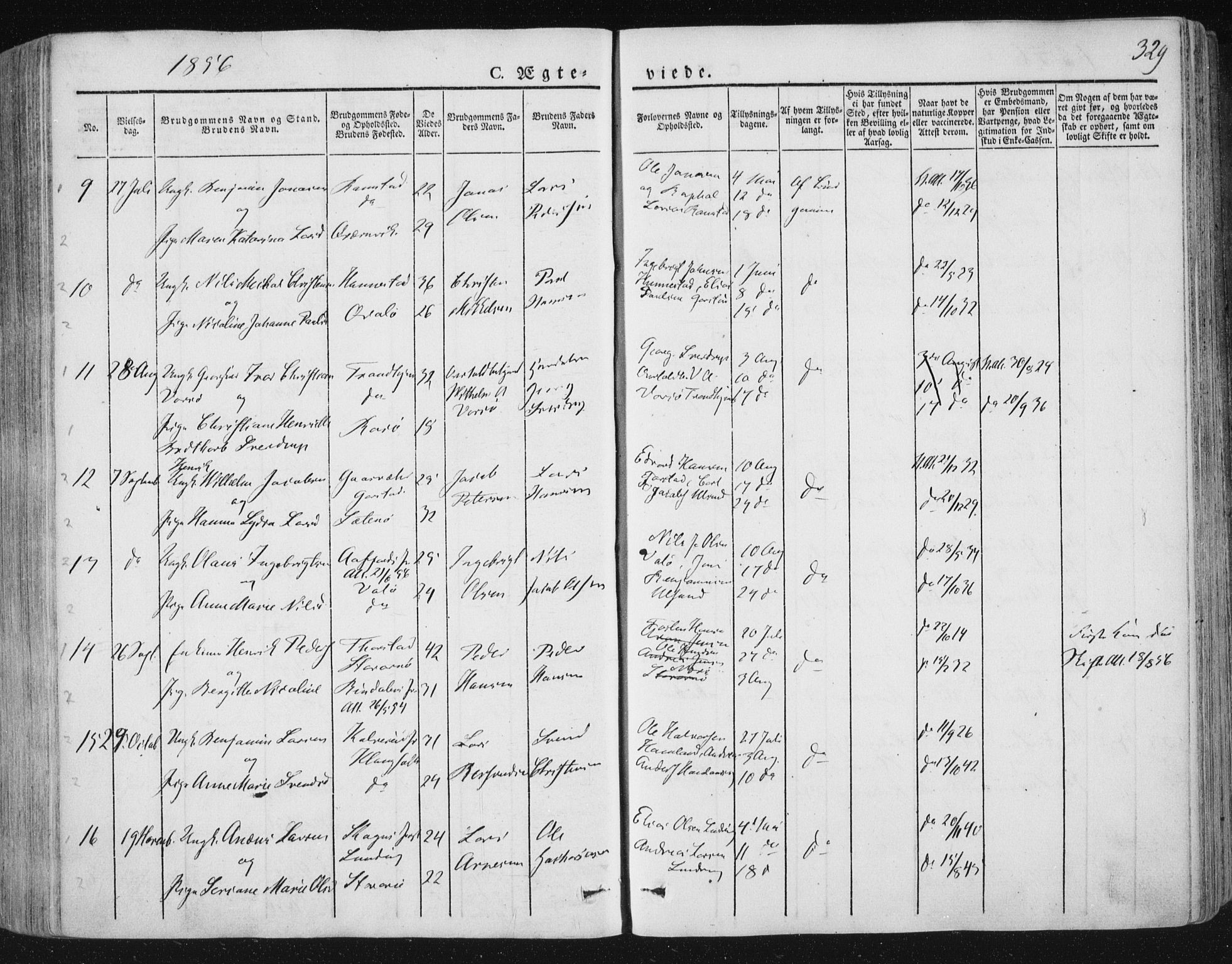 Ministerialprotokoller, klokkerbøker og fødselsregistre - Nord-Trøndelag, SAT/A-1458/784/L0669: Parish register (official) no. 784A04, 1829-1859, p. 329