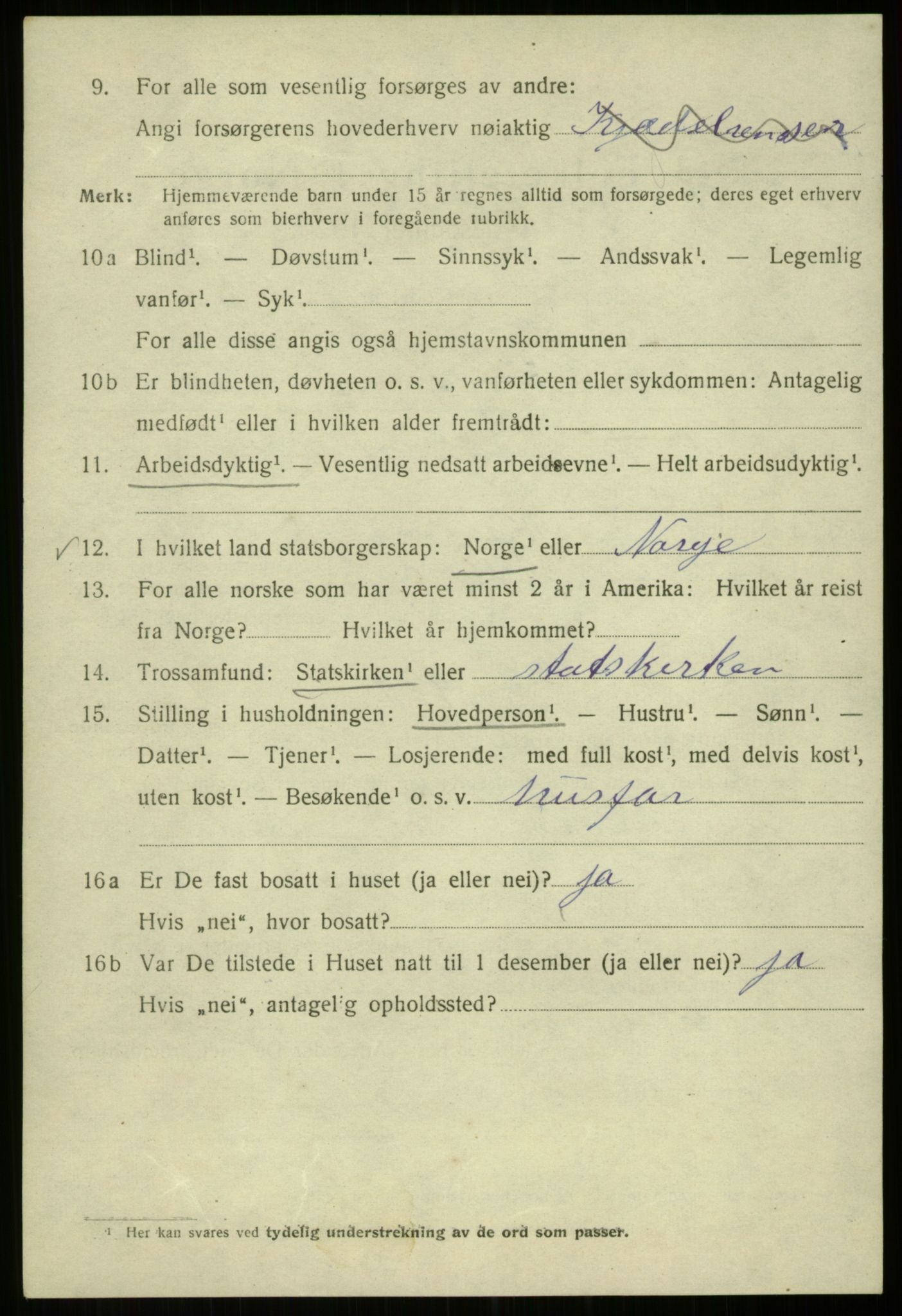 SAB, 1920 census for Bergen, 1920, p. 202015
