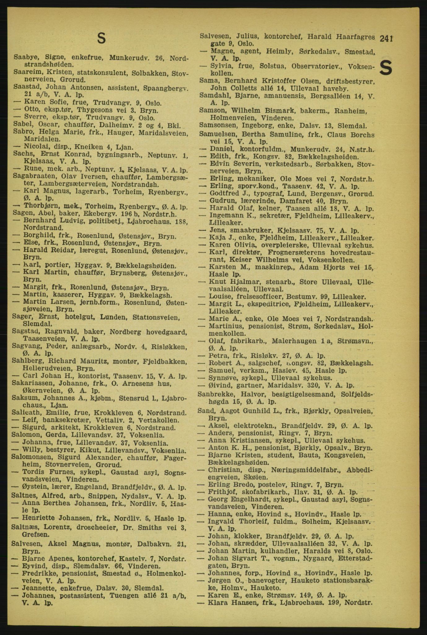 Aker adressebok/adressekalender, PUBL/001/A/004: Aker adressebok, 1929, p. 241