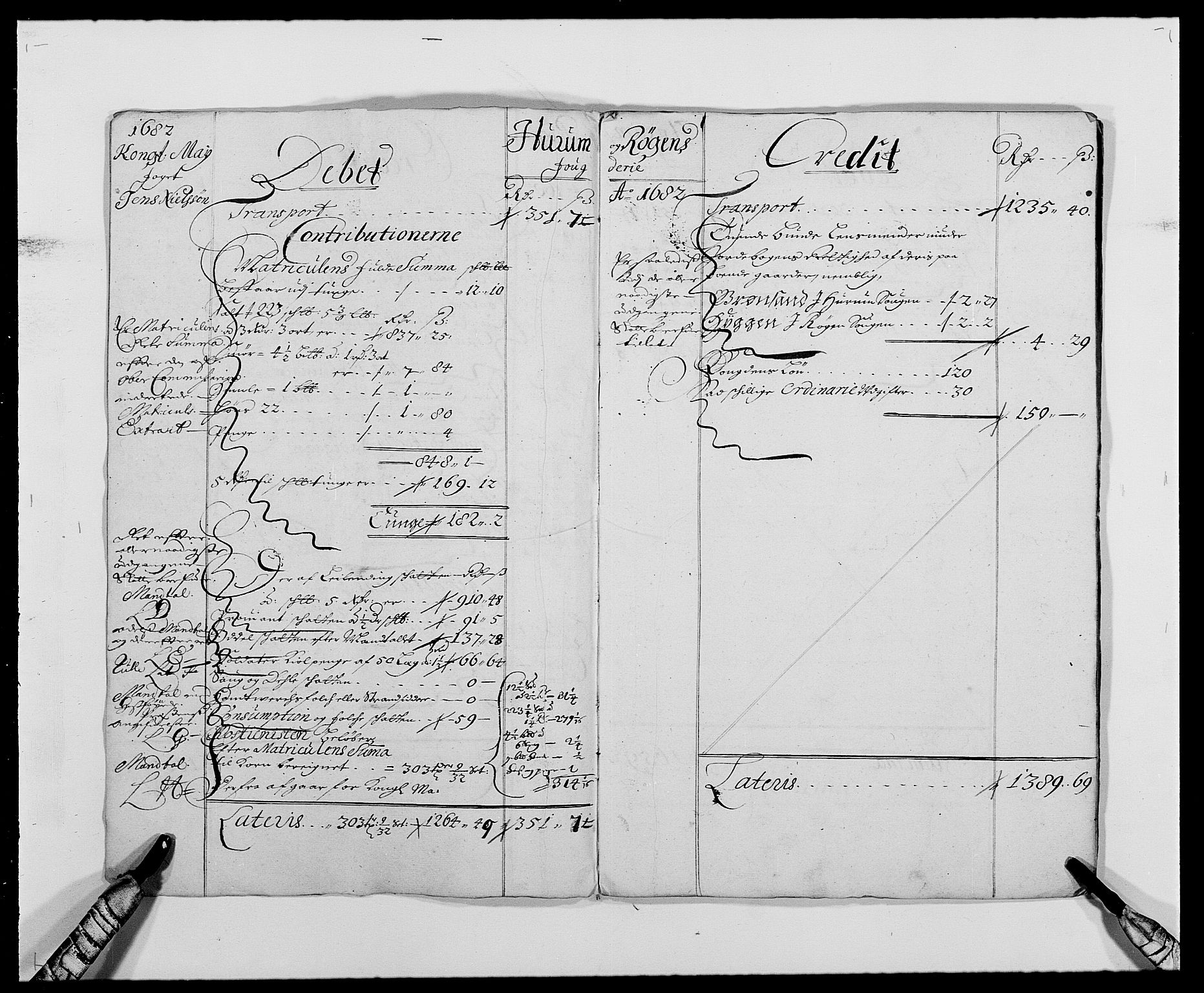 Rentekammeret inntil 1814, Reviderte regnskaper, Fogderegnskap, RA/EA-4092/R29/L1692: Fogderegnskap Hurum og Røyken, 1682-1687, p. 3