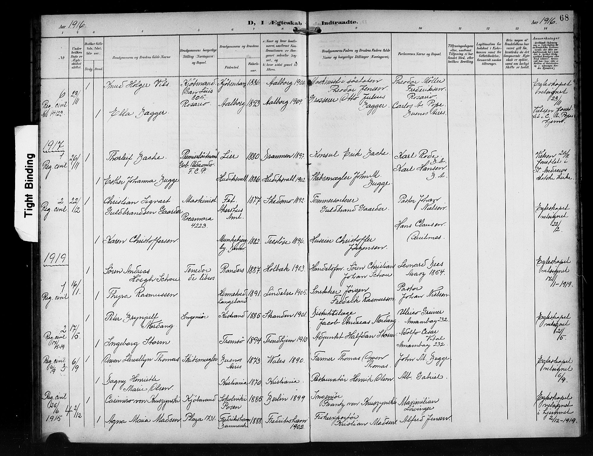Den norske sjømannsmisjon i utlandet/Syd-Amerika (Buenos Aires m.fl.), SAB/SAB/PA-0118/H/Ha/L0002: Parish register (official) no. A 2, 1899-1919, p. 68