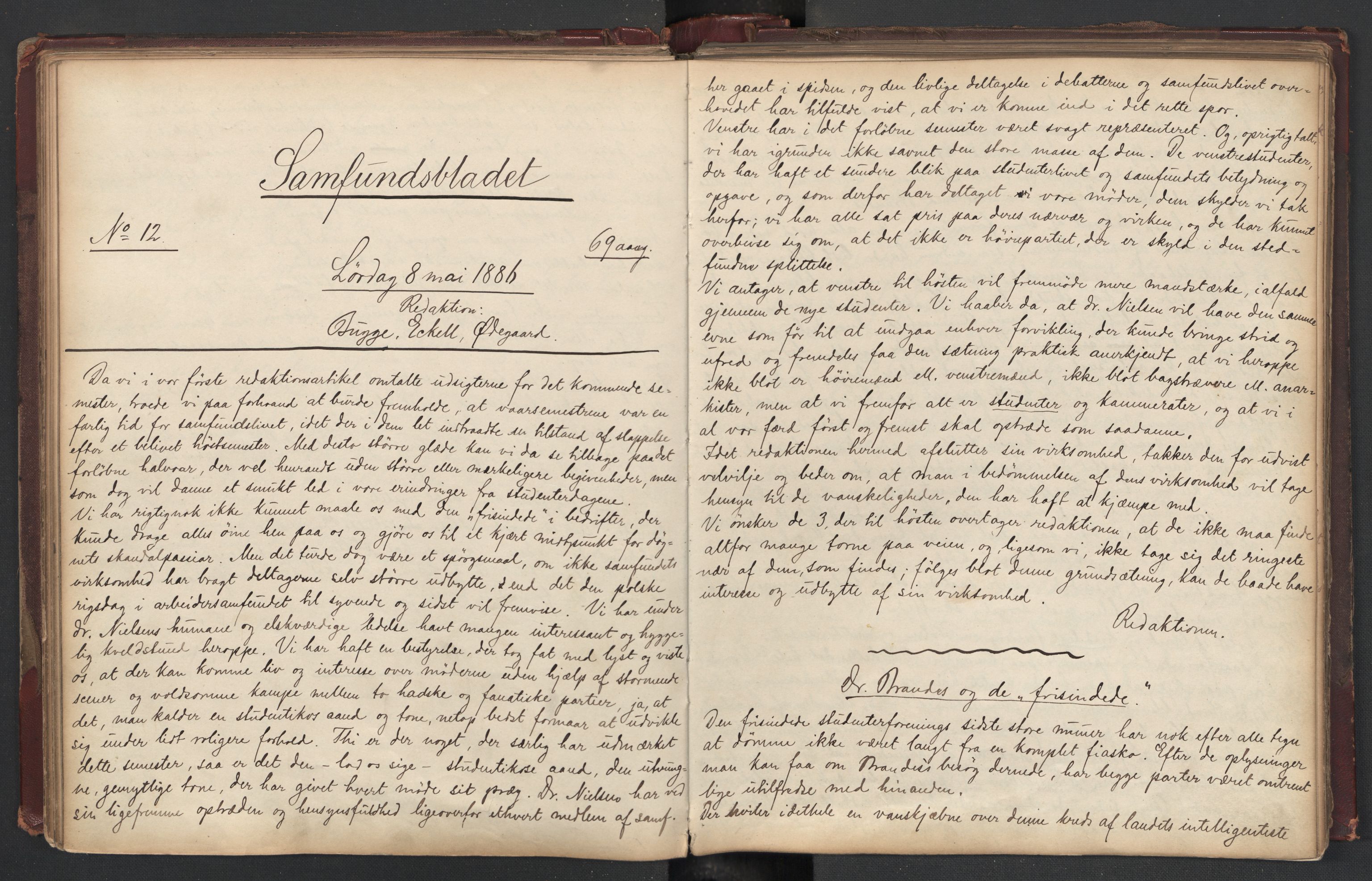 Det Norske Studentersamfund, AV/RA-PA-1322/X/Xa/L0012/0002: -- / Samfundsbladet, 1884-1887, p. 148