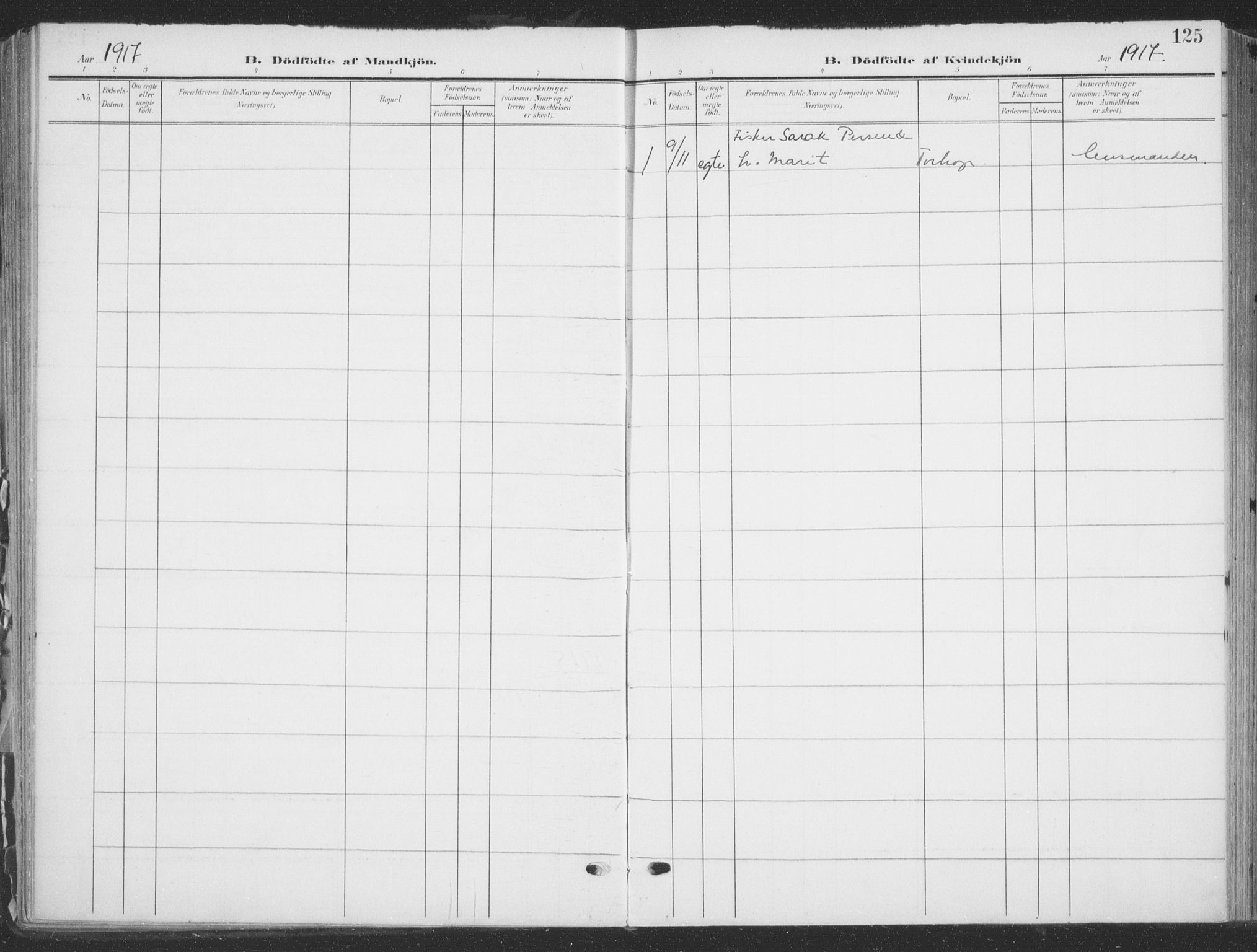 Tana sokneprestkontor, SATØ/S-1334/H/Ha/L0007kirke: Parish register (official) no. 7, 1904-1918, p. 125