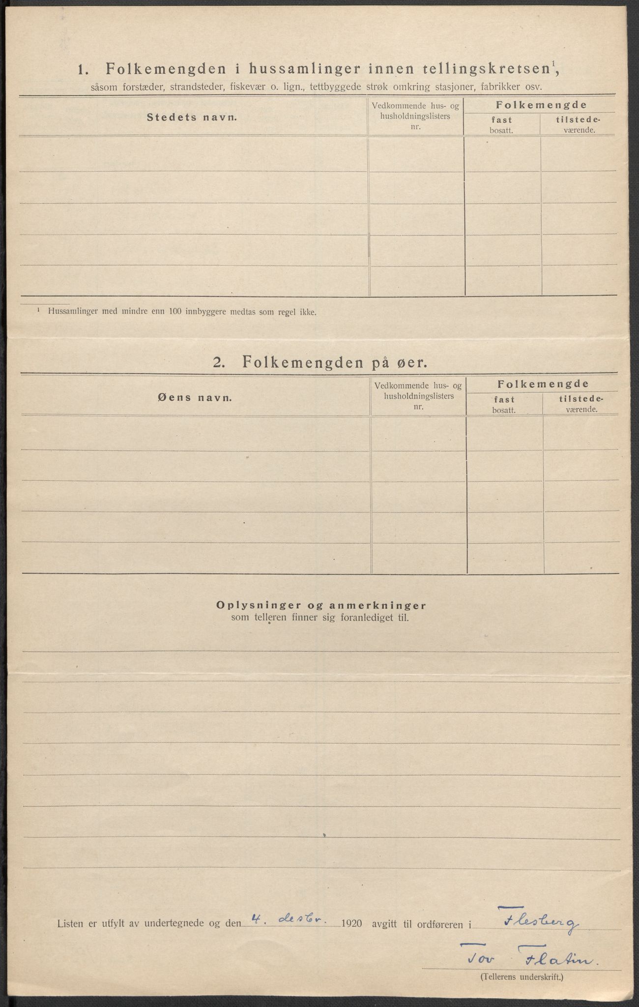 SAKO, 1920 census for Flesberg, 1920, p. 24