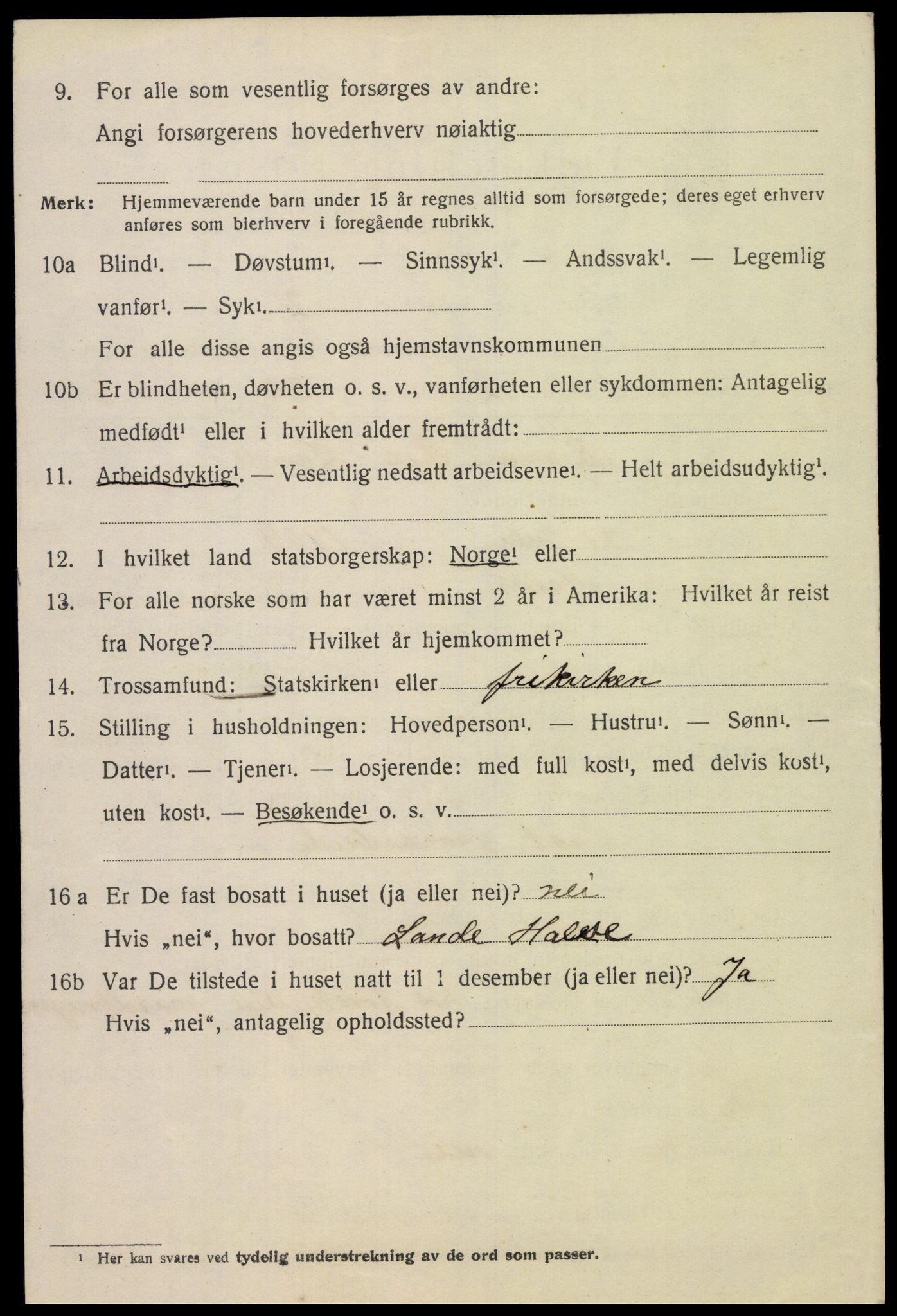 SAK, 1920 census for Holum, 1920, p. 2410