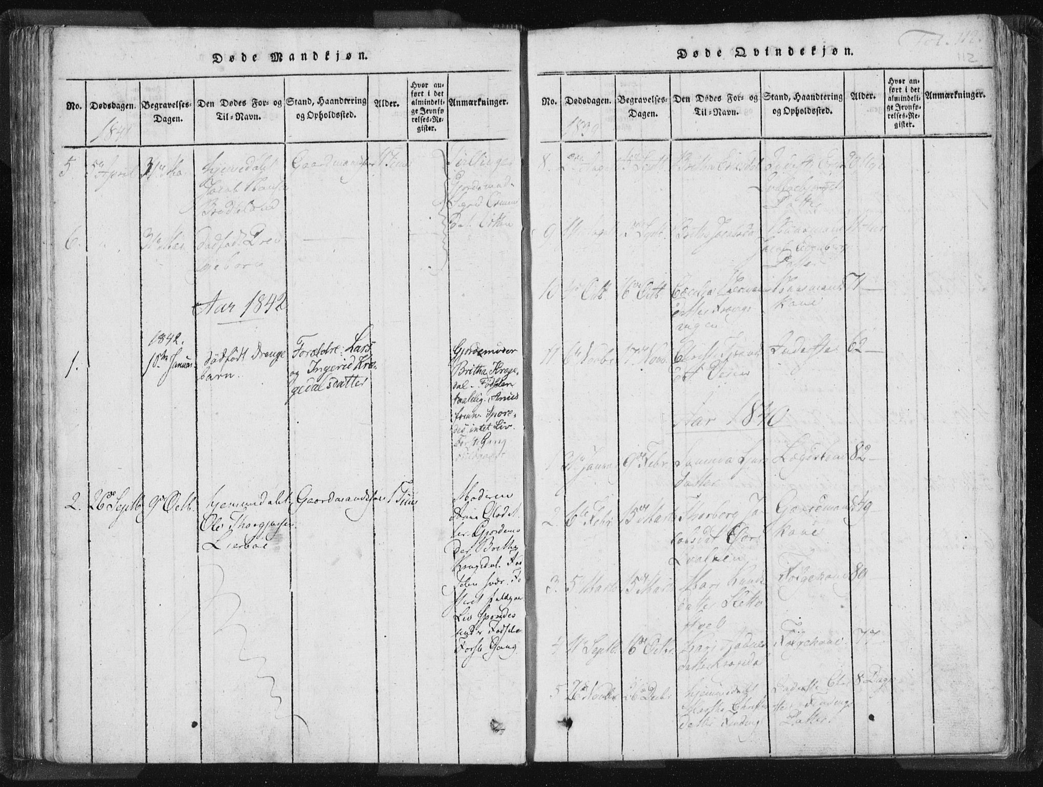 Vikedal sokneprestkontor, AV/SAST-A-101840/01/IV: Parish register (official) no. A 5, 1817-1850, p. 112