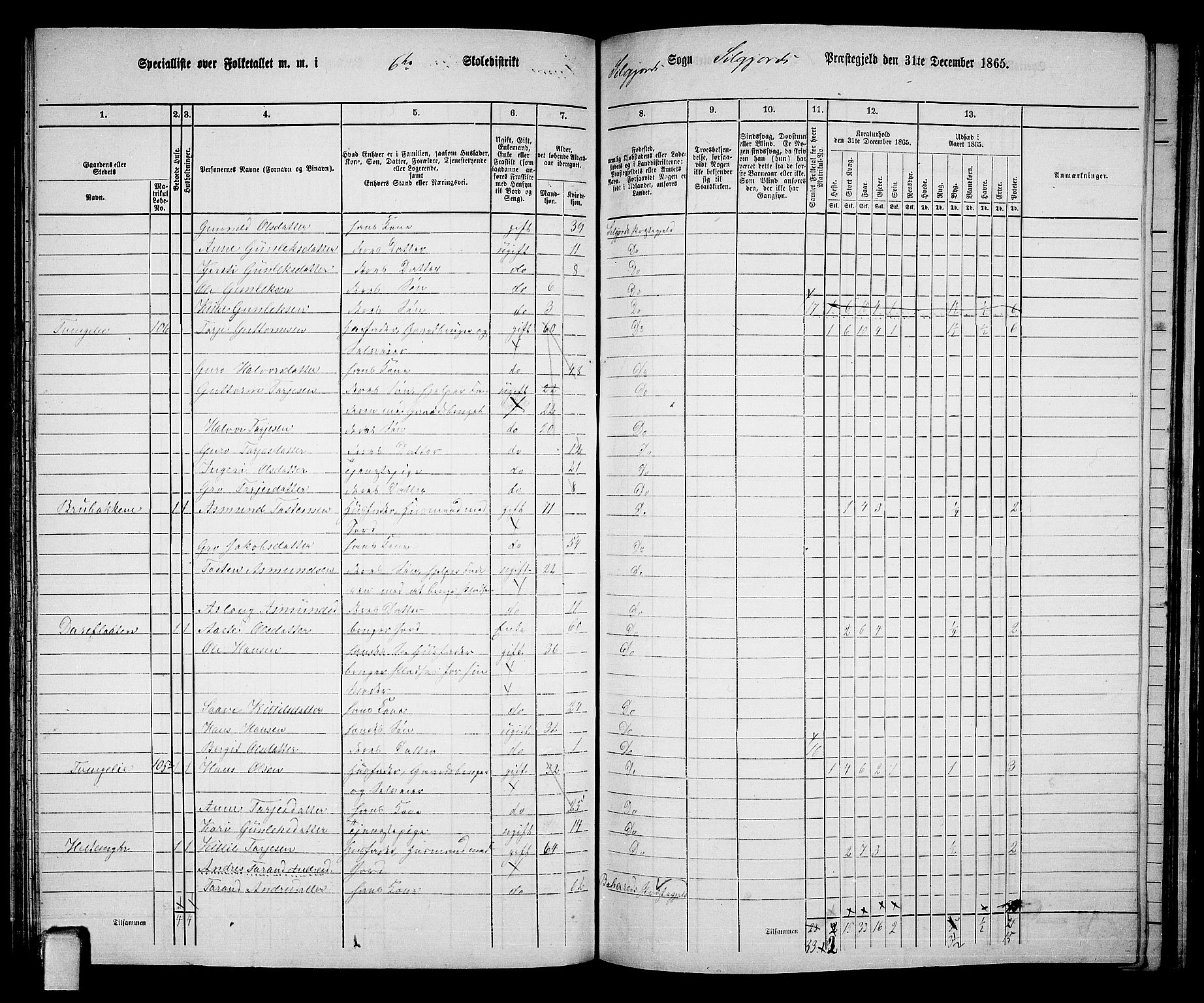 RA, 1865 census for Seljord, 1865, p. 93