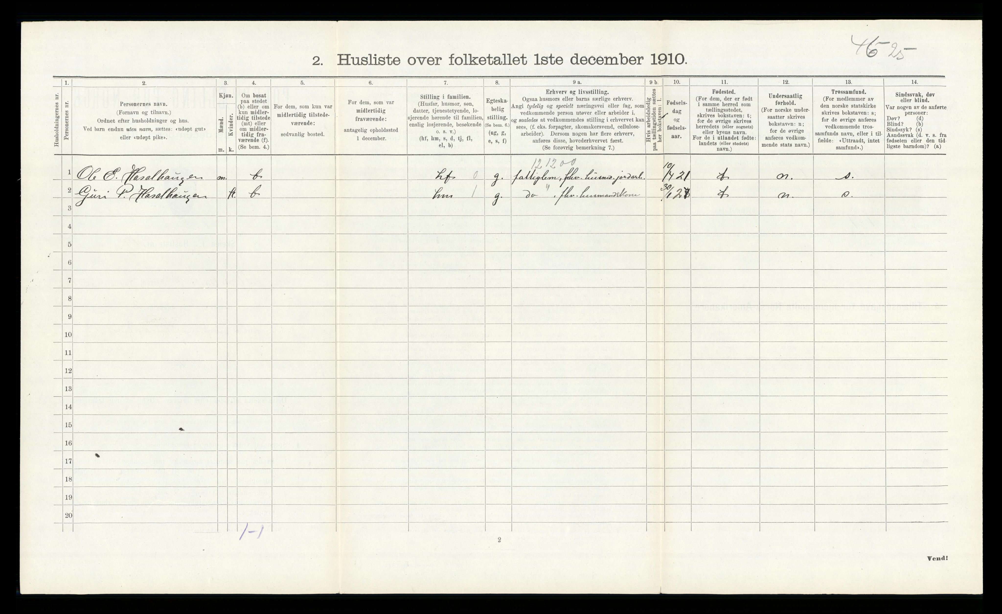 RA, 1910 census for Ådal, 1910, p. 272