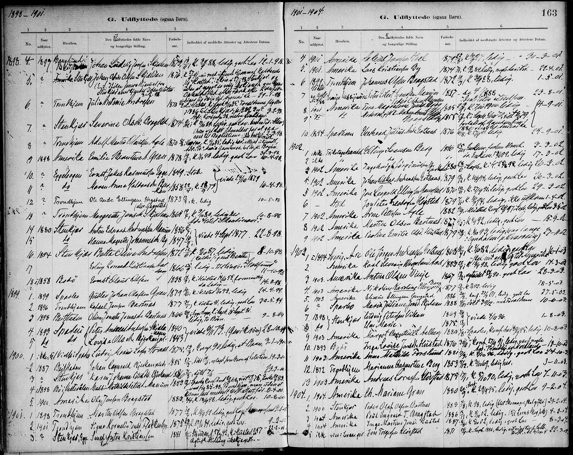 Ministerialprotokoller, klokkerbøker og fødselsregistre - Nord-Trøndelag, SAT/A-1458/732/L0316: Parish register (official) no. 732A01, 1879-1921, p. 163