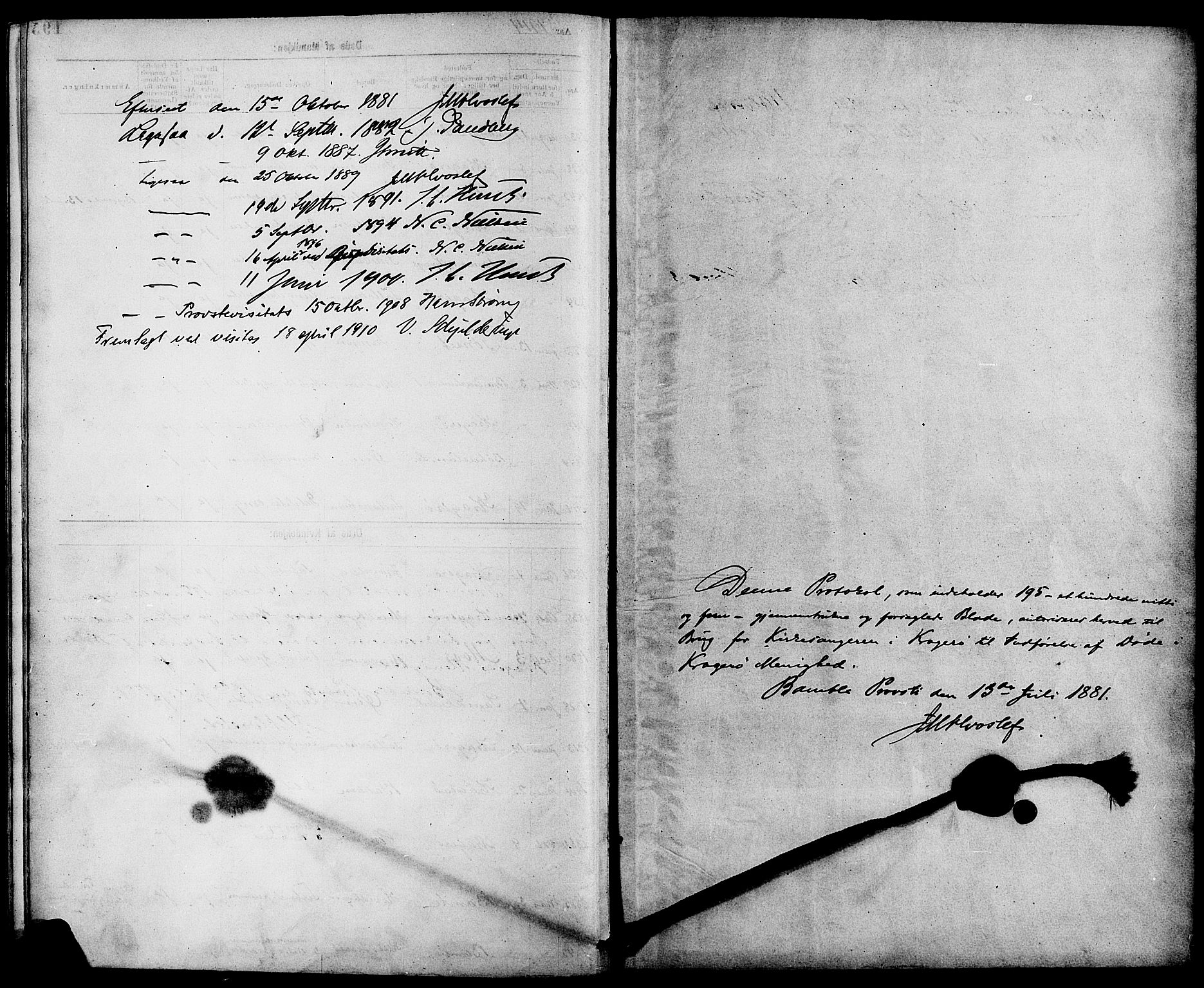 Kragerø kirkebøker, AV/SAKO-A-278/G/Ga/L0008: Parish register (copy) no. 8, 1881-1914