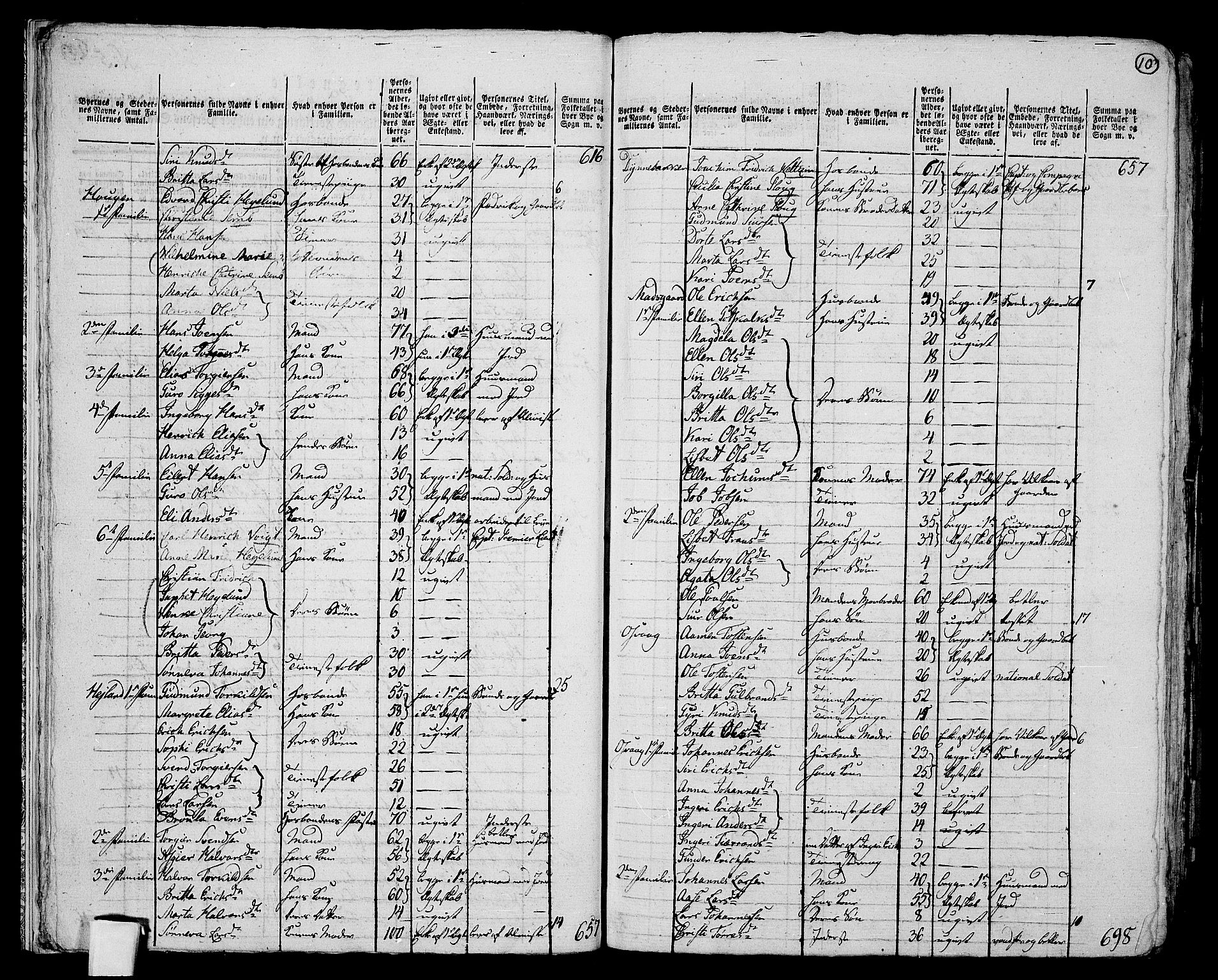 RA, 1801 census for 1211P Etne, 1801, p. 9b-10a