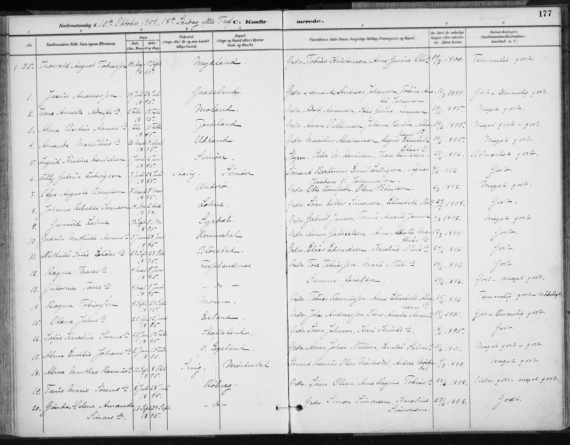 Sør-Audnedal sokneprestkontor, AV/SAK-1111-0039/F/Fa/Fab/L0010: Parish register (official) no. A 10, 1892-1913, p. 178