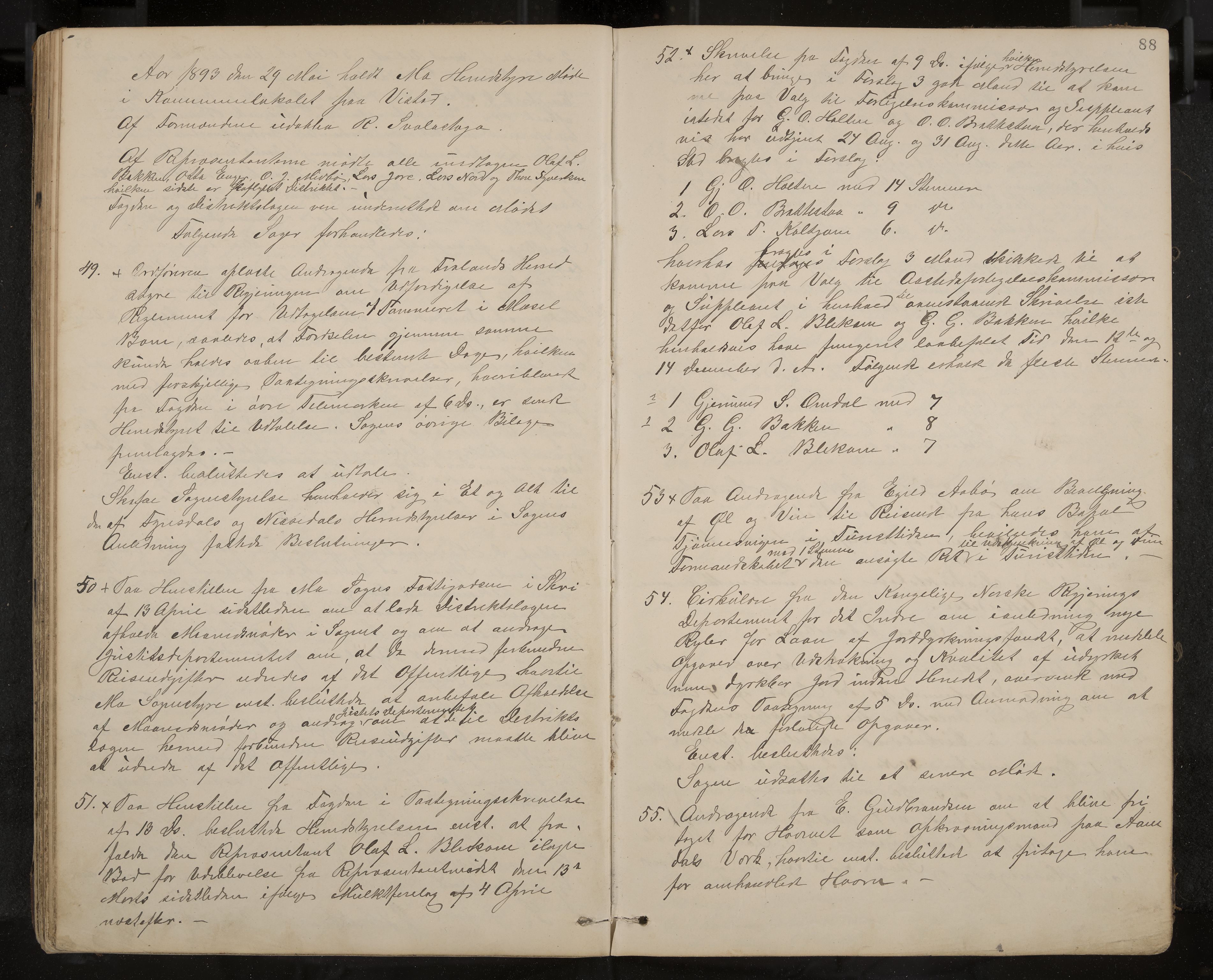 Mo formannskap og sentraladministrasjon, IKAK/0832021/A/L0003: Møtebok, 1886-1903, p. 88