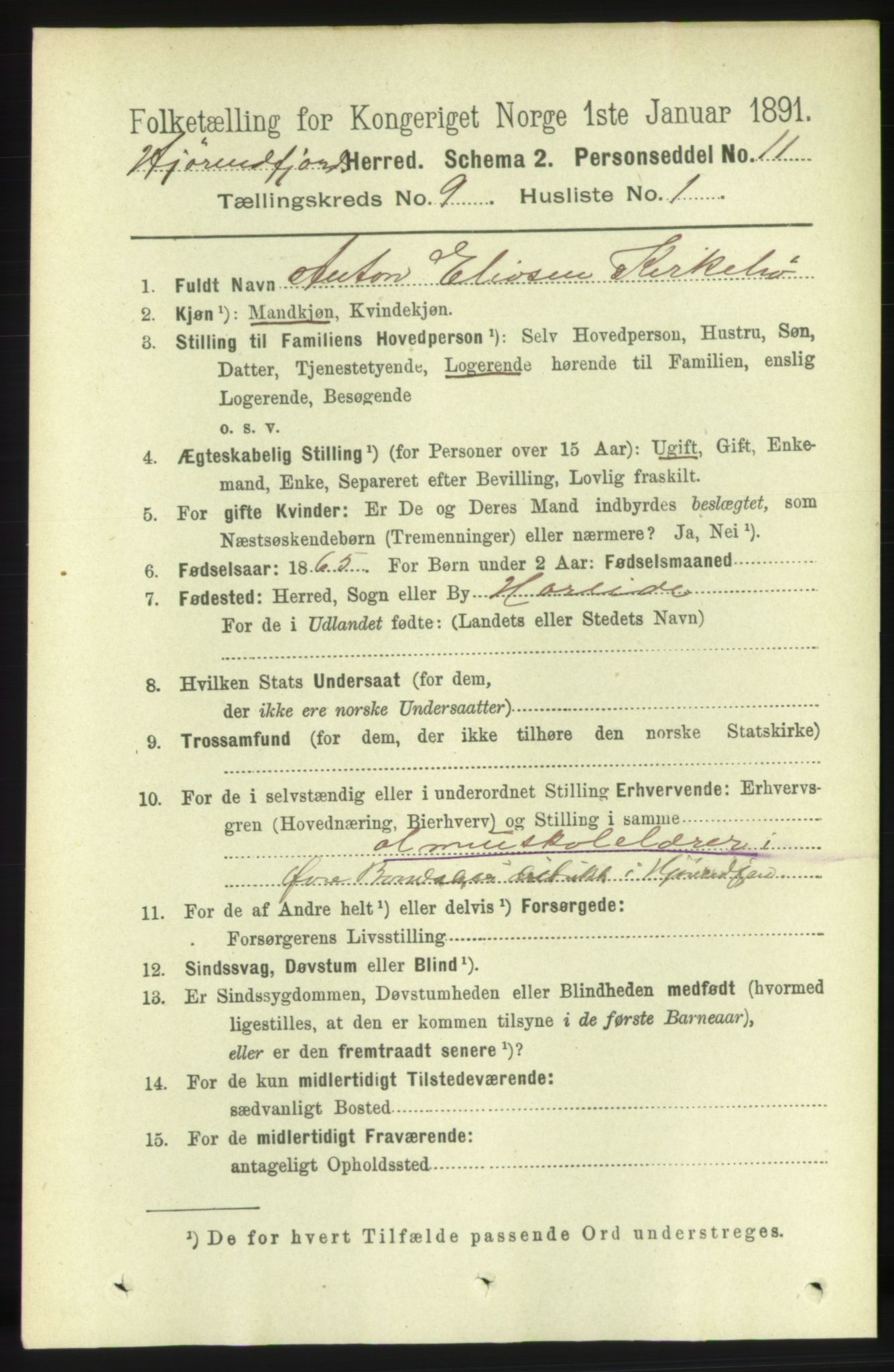 RA, 1891 census for 1522 Hjørundfjord, 1891, p. 2209