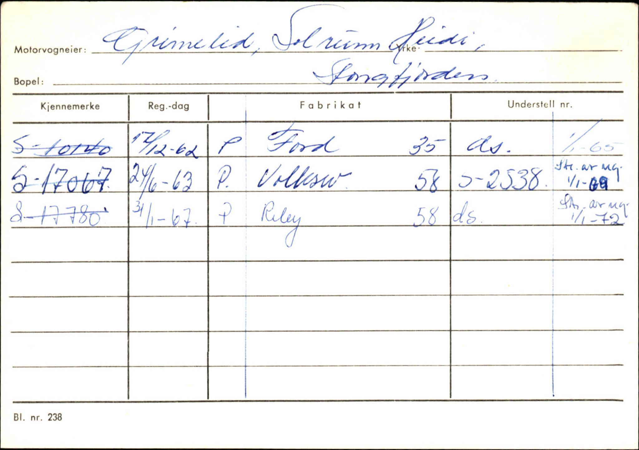 Statens vegvesen, Sogn og Fjordane vegkontor, AV/SAB-A-5301/4/F/L0132: Eigarregister Askvoll A-Å. Balestrand A-Å, 1945-1975, p. 439