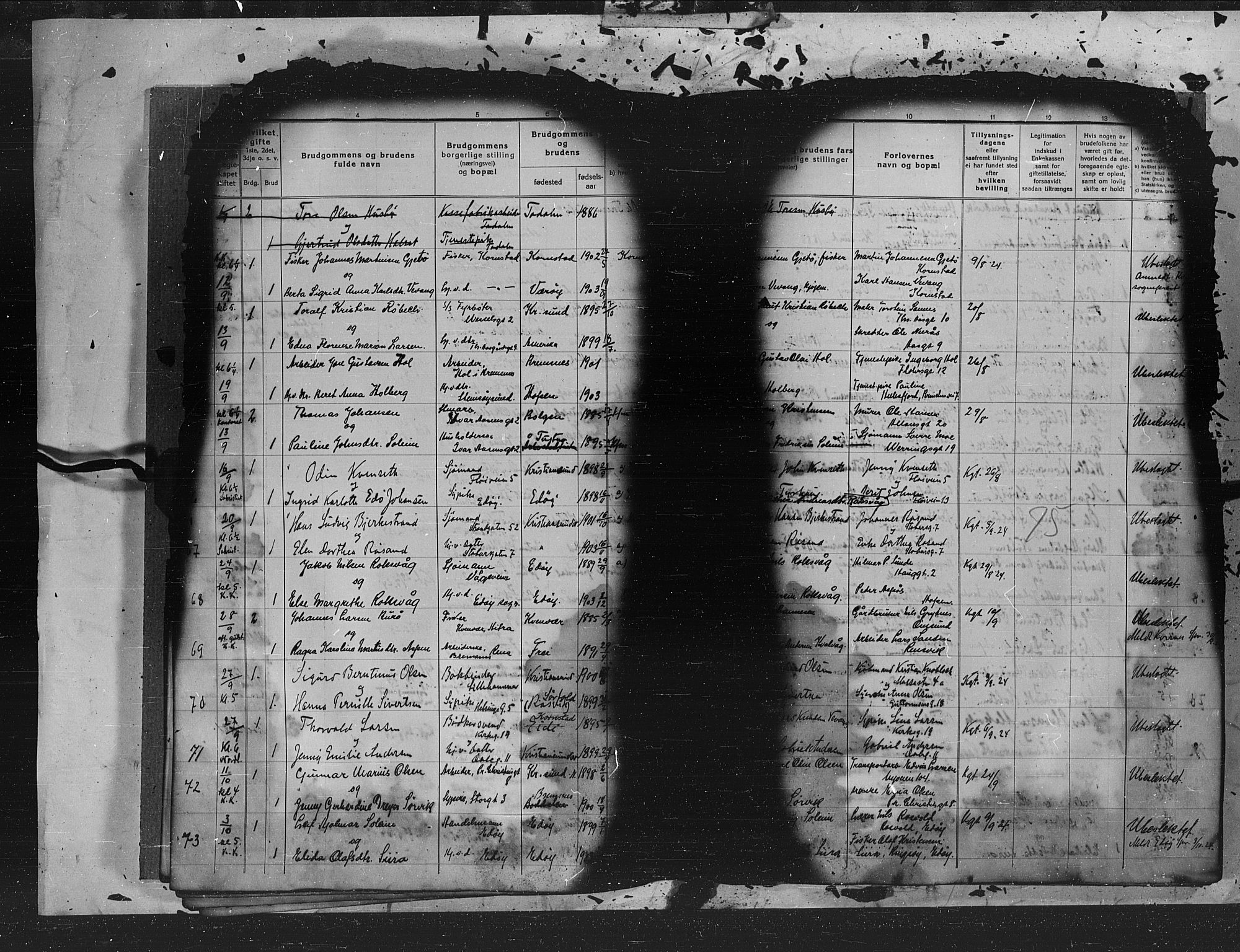 Kristiansund sokneprestkontor, AV/SAT-A-1068/1/I/I1: Parish register (official) no. 7d, 1917-1931, p. 75